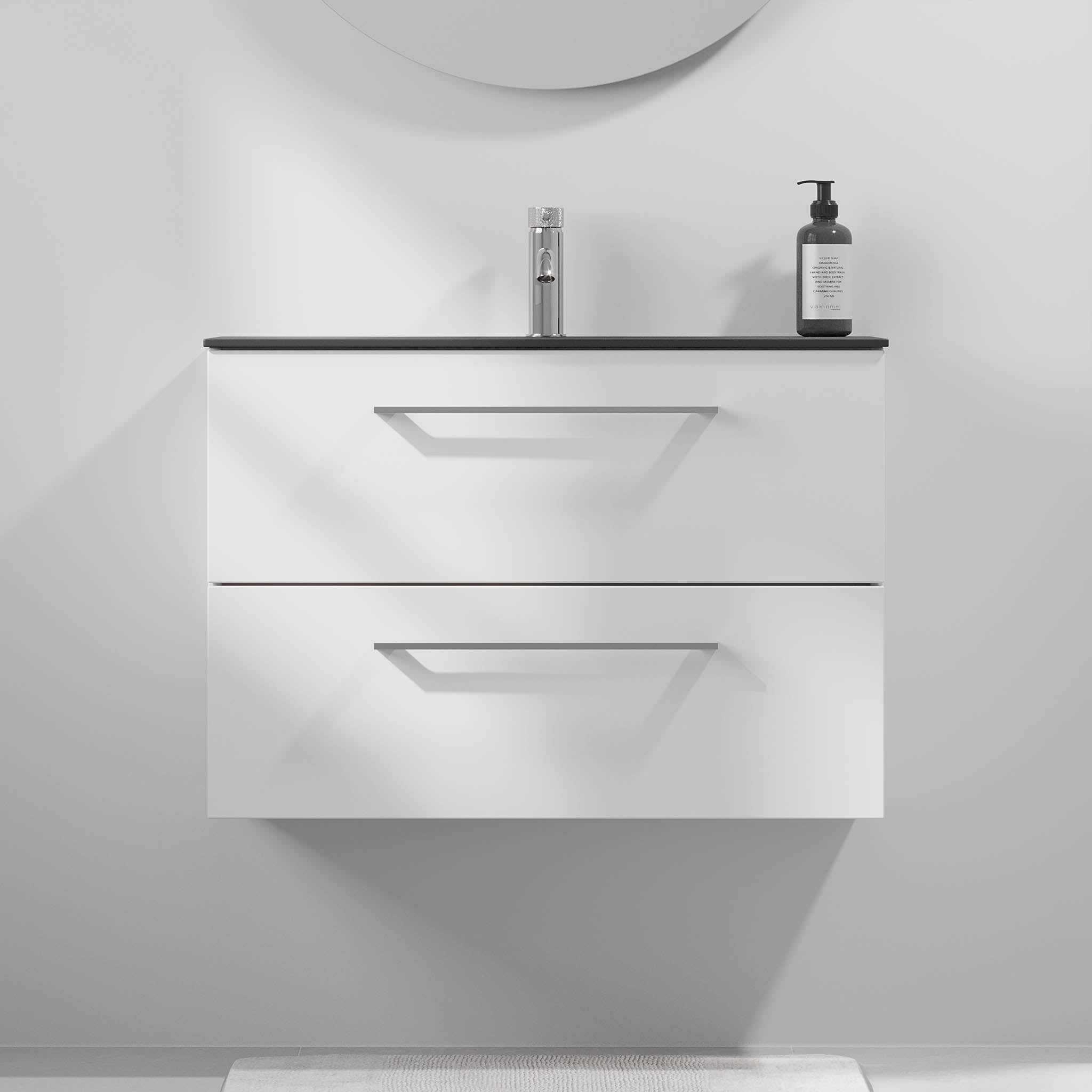 Horten Badrumsmöbel Slimline, Vit Matt - Tvättställsskåp - BATH DELUXE - EXCLUSIVE - 75 - 080 - 73 - 01 - 40 - BATHDELUXE SWEDEN