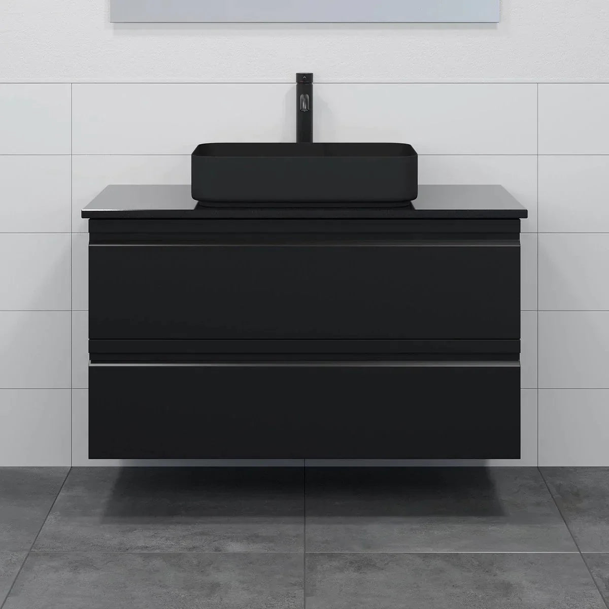 Kirkehamn Badrumsmöbel, Svart Matt - Tvättställsskåp - BATH DELUXE - PRESTIGE - 74 - 100 - 32 - 02 - 30 - BATHDELUXE SWEDEN