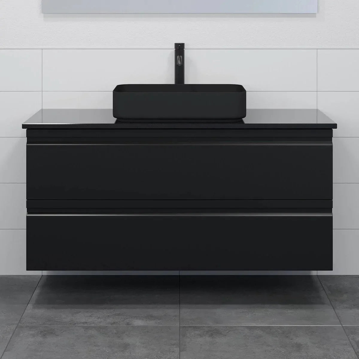 Kirkehamn Badrumsmöbel, Svart Matt - Tvättställsskåp - BATH DELUXE - PRESTIGE - 74 - 120 - 32 - 02 - 30 - BATHDELUXE SWEDEN
