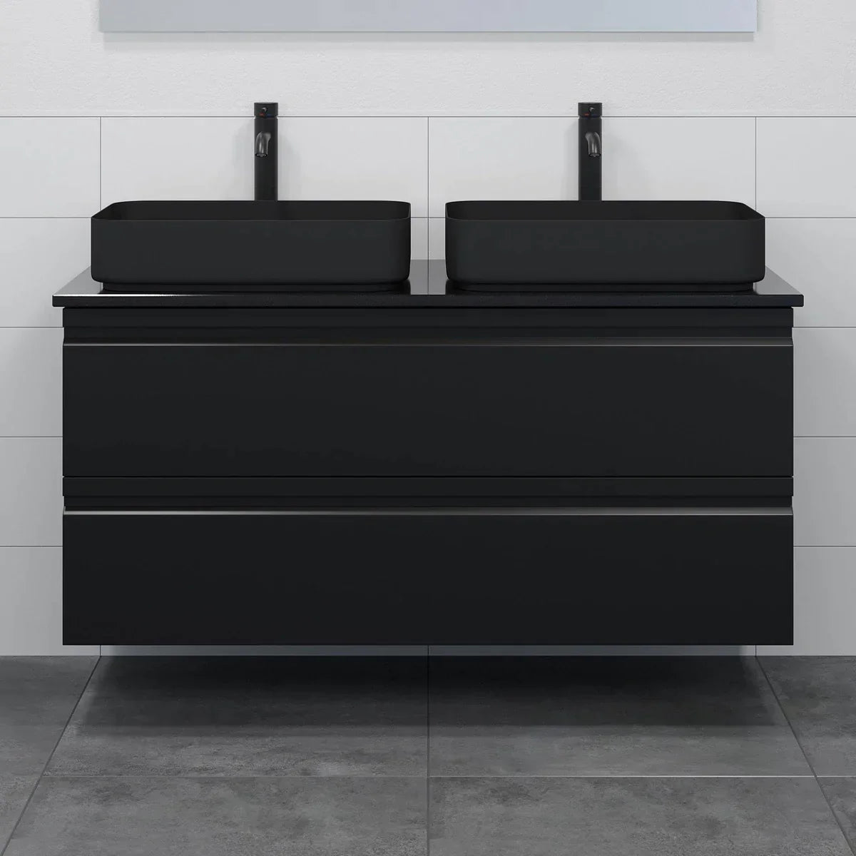 Kirkehamn Badrumsmöbel, Svart Matt - Tvättställsskåp - BATH DELUXE - PRESTIGE - 74 - 120 - 33 - 02 - 30 - BATHDELUXE SWEDEN