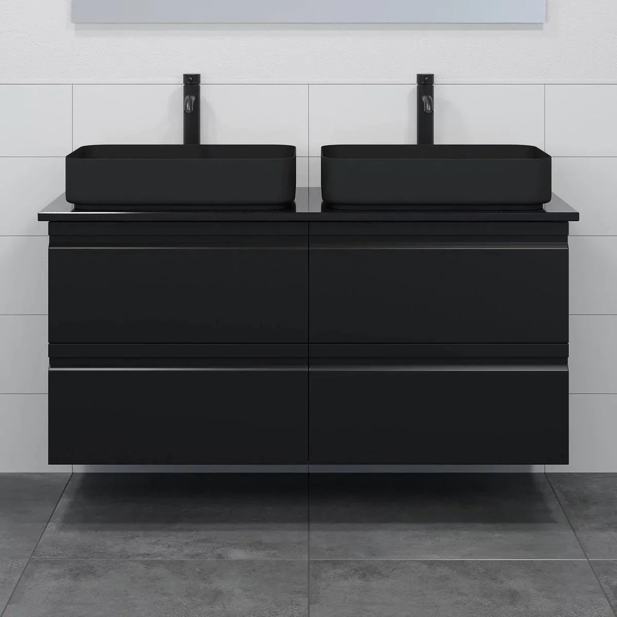 Kirkehamn Badrumsmöbel, Svart Matt - Tvättställsskåp - BATH DELUXE - PRESTIGE - 74 - 120 - 33 - 03 - 41 - BATHDELUXE SWEDEN