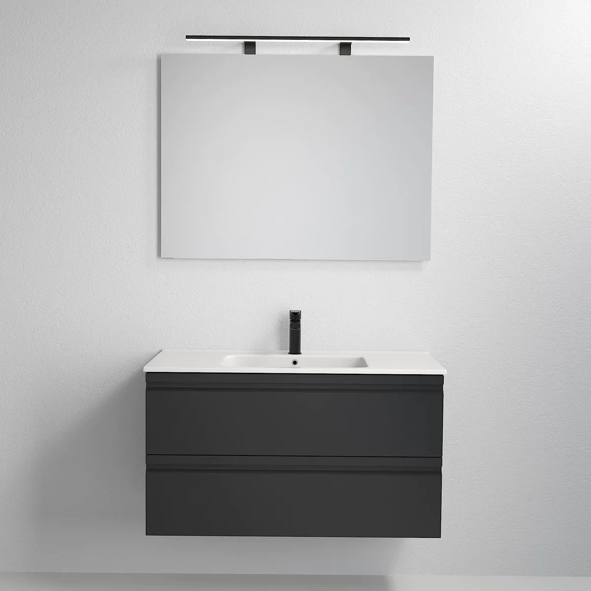 Klokkarvik Badrumsmöbel, Svart Matt - Tvättställsskåp - BATH DELUXE - PRESTIGE - 74 - 100 - 01 - 02 - 00 - BATHDELUXE SWEDEN