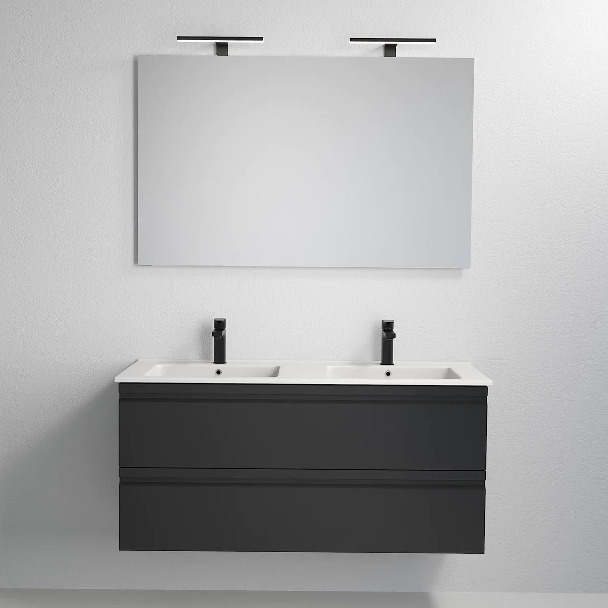 Klokkarvik Badrumsmöbel, Svart Matt - Tvättställsskåp - BATH DELUXE - PRESTIGE - 74 - 120 - 01 - 02 - 00 - BATHDELUXE SWEDEN