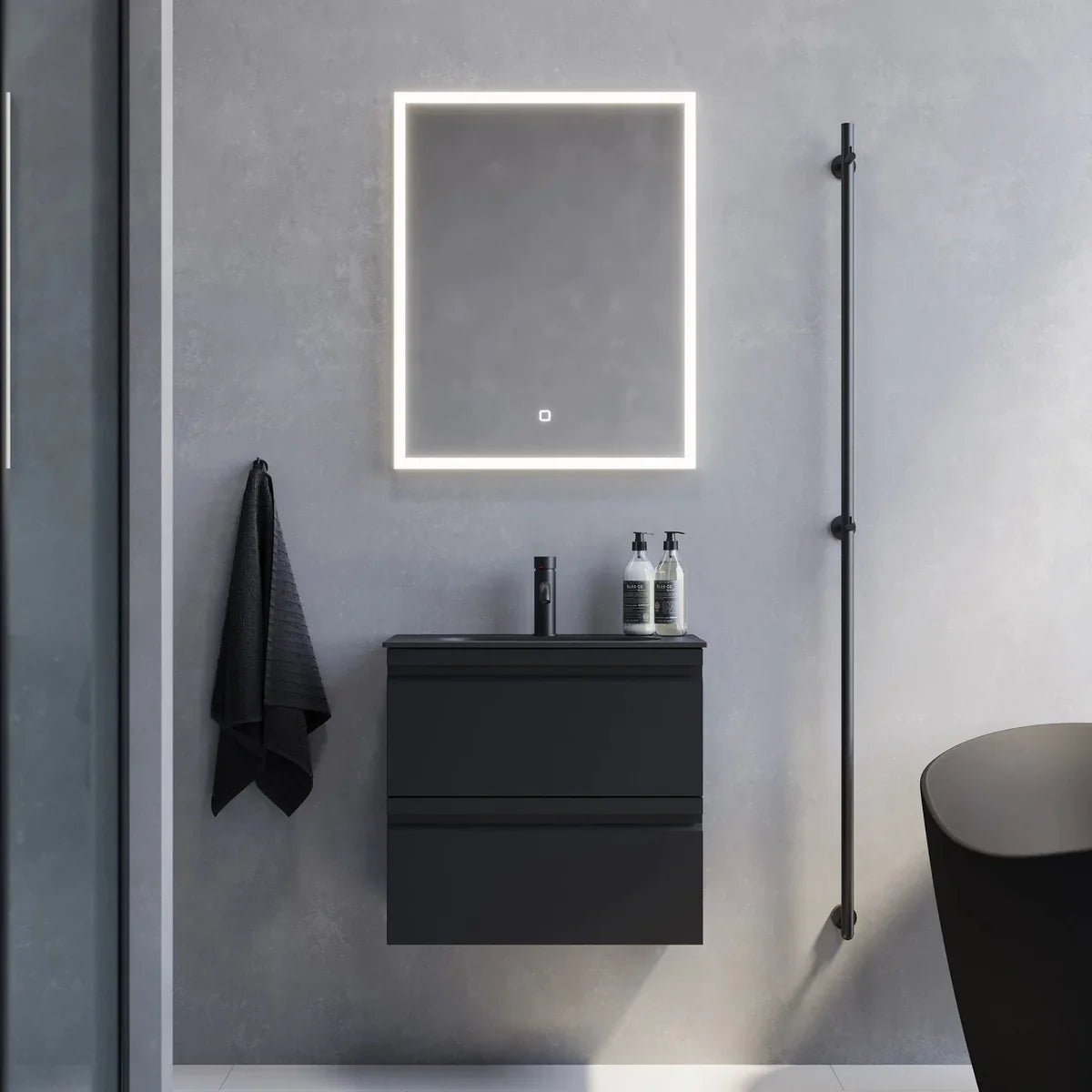 Kongsvinger Slimline Badrumsmöbel, Svart Matt - Tvättställsskåp - BATH DELUXE - PRESTIGE - 74 - 060 - 73 - 02 - 30 - BATHDELUXE SWEDEN