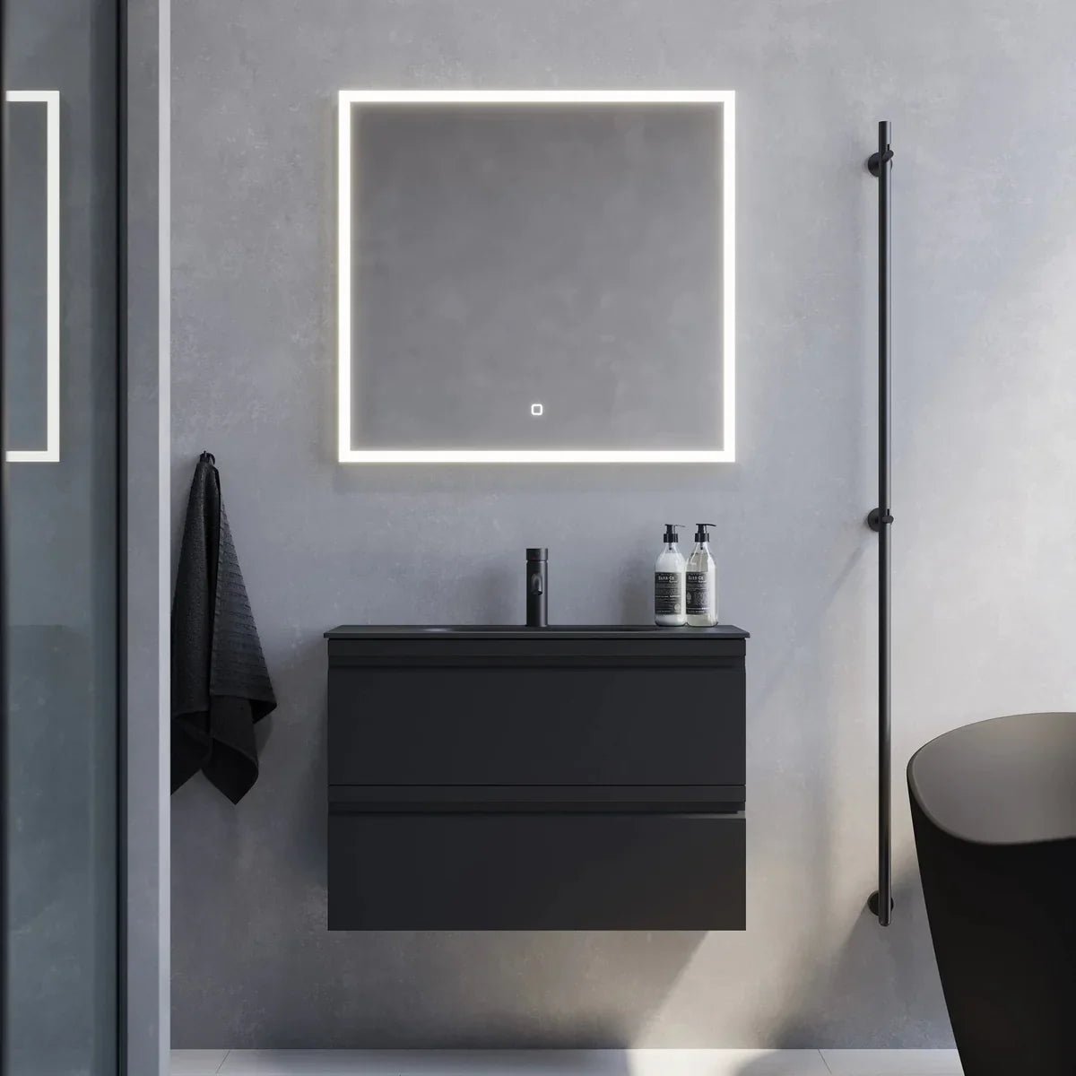 Kongsvinger Slimline Badrumsmöbel, Svart Matt - Tvättställsskåp - BATH DELUXE - PRESTIGE - 74 - 080 - 73 - 02 - 30 - BATHDELUXE SWEDEN
