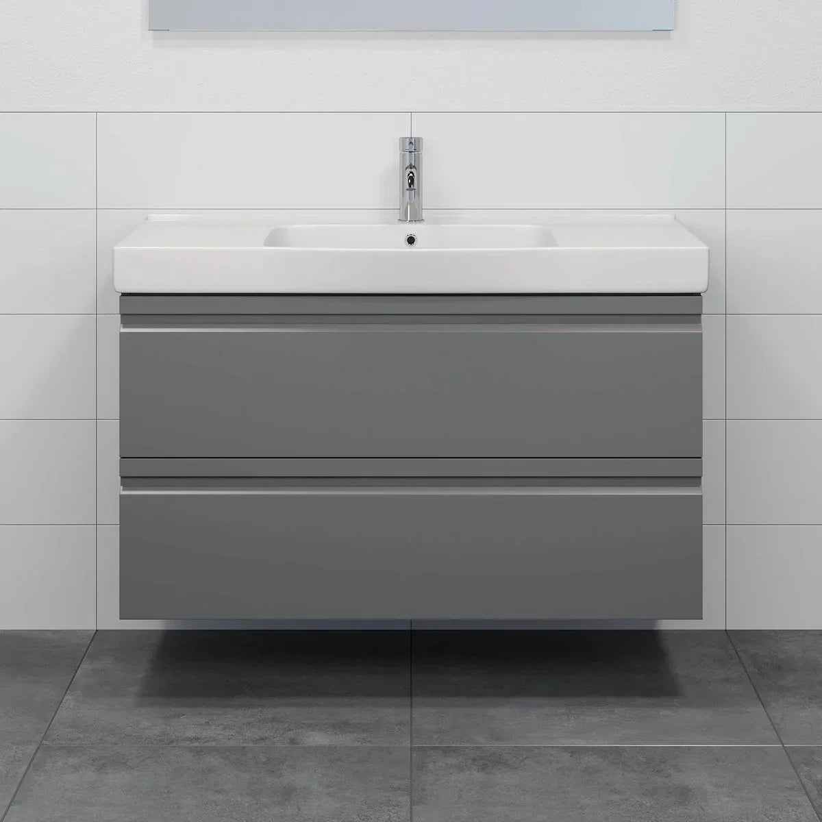 Kroken Badrumsmöbel, Grå Matt - Tvättställsskåp - BATH DELUXE - PRESTIGE - 74 - 100 - 62 - 03 - 30 - BATHDELUXE SWEDEN