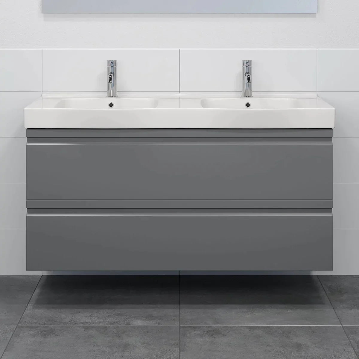 Kroken Badrumsmöbel, Grå Matt - Tvättställsskåp - BATH DELUXE - PRESTIGE - 74 - 120 - 63 - 03 - 30 - BATHDELUXE SWEDEN