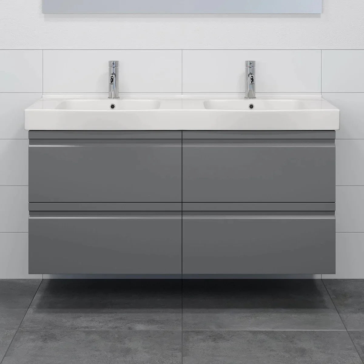 Kroken Badrumsmöbel, Grå Matt - Tvättställsskåp - BATH DELUXE - PRESTIGE - 74 - 120 - 63 - 03 - 41 - BATHDELUXE SWEDEN