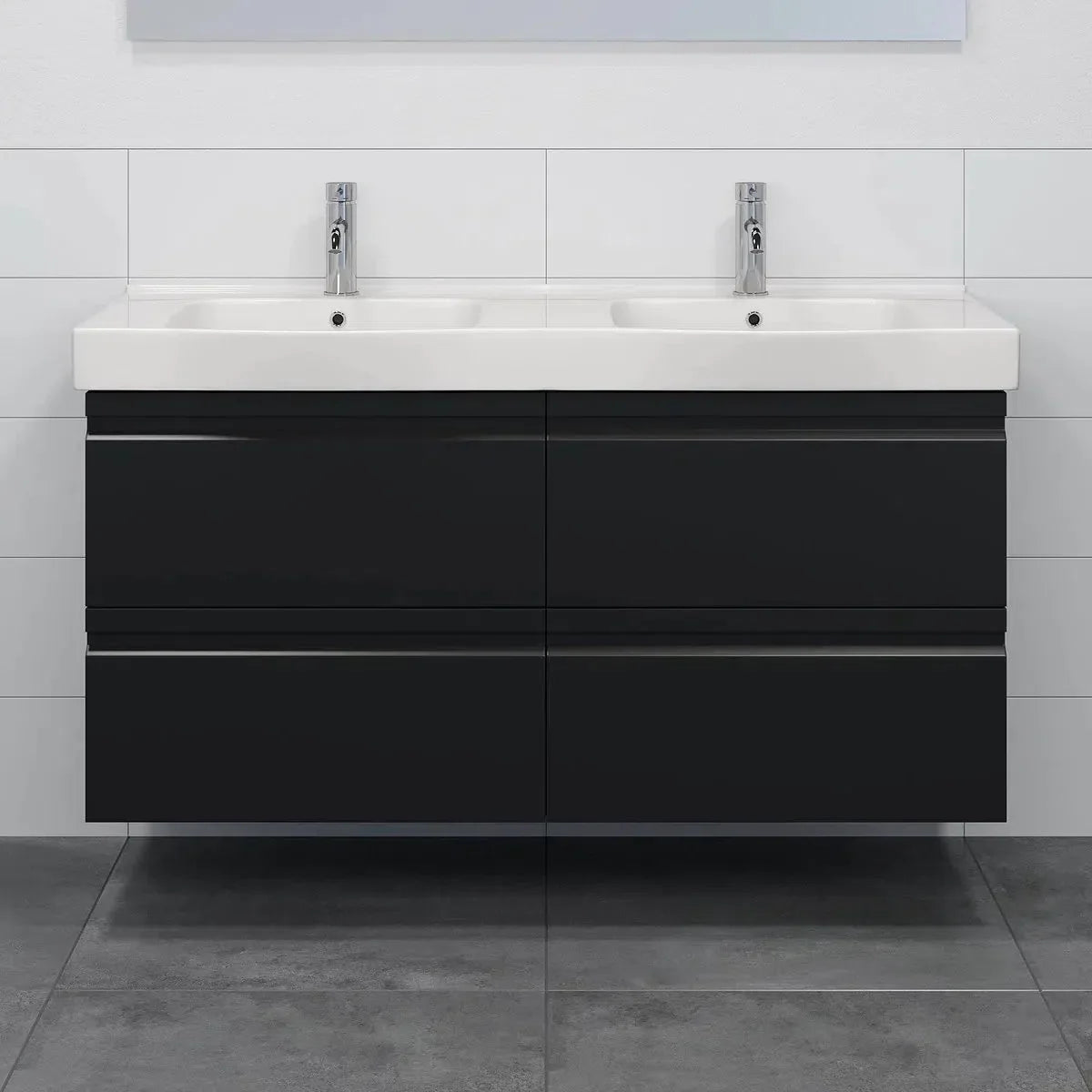 Kroken Badrumsmöbel, Svart Matt - Tvättställsskåp - BATH DELUXE - PRESTIGE - 74 - 120 - 63 - 02 - 41 - BATHDELUXE SWEDEN