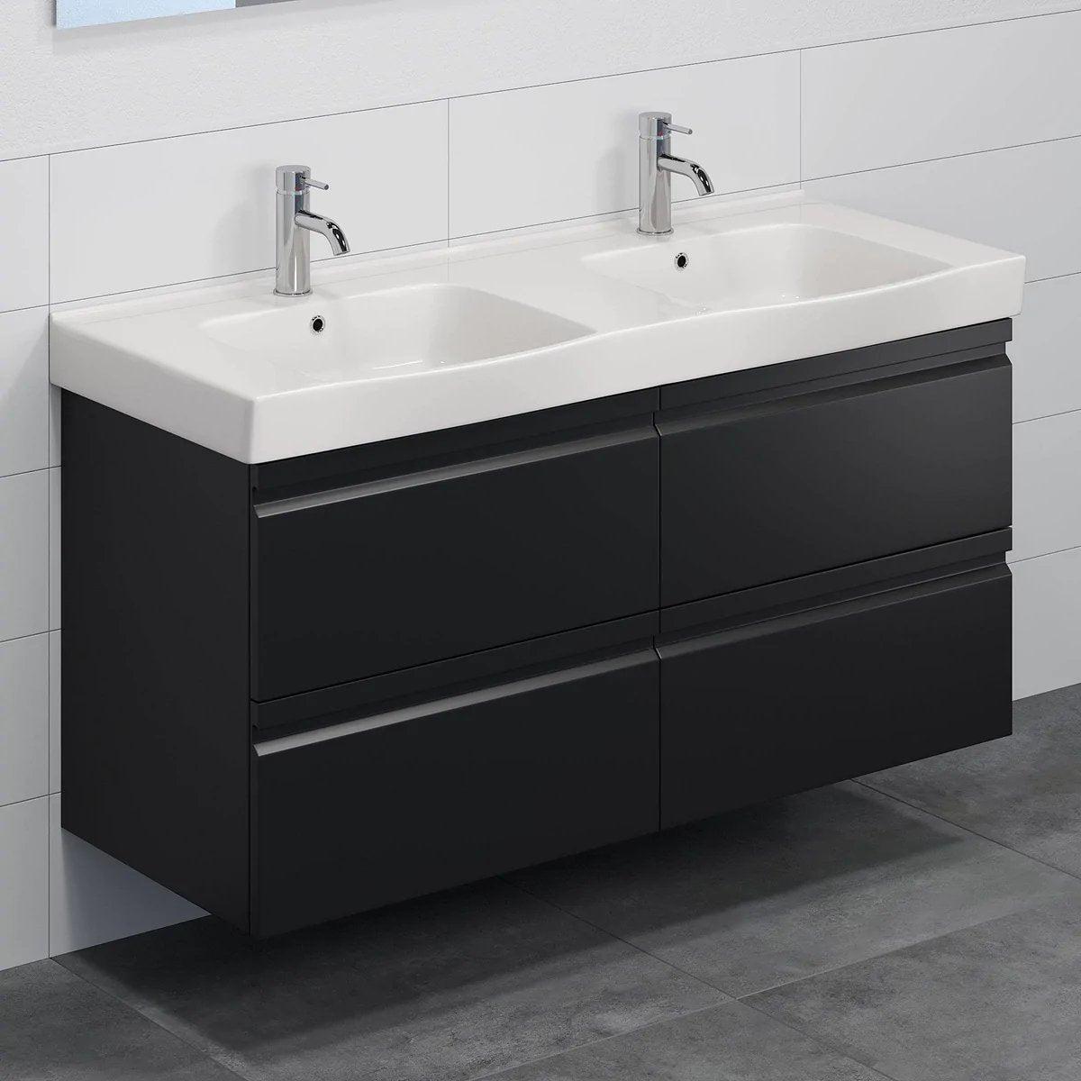 Kroken Badrumsmöbel, Svart Matt - Tvättställsskåp - BATH DELUXE - PRESTIGE - 74 - 120 - 63 - 02 - 41 - BATHDELUXE SWEDEN