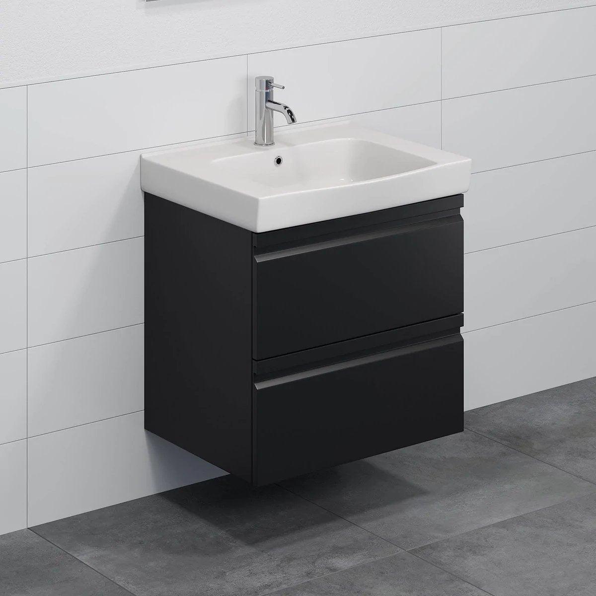 Kroken Badrumsmöbel, Svart Matt - Tvättställsskåp - BATH DELUXE - PRESTIGE - 74 - 120 - 63 - 02 - 41 - BATHDELUXE SWEDEN