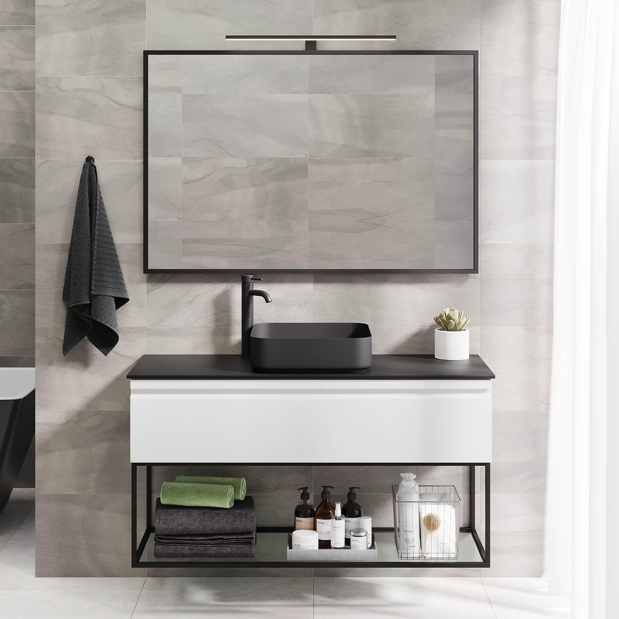Kvalsund Badrumsmöbel, Vit Matt - Tvättställsskåp - BATH DELUXE - PRESTIGE - 89 - 120 - 25 - 01 - 30 - BATHDELUXE SWEDEN
