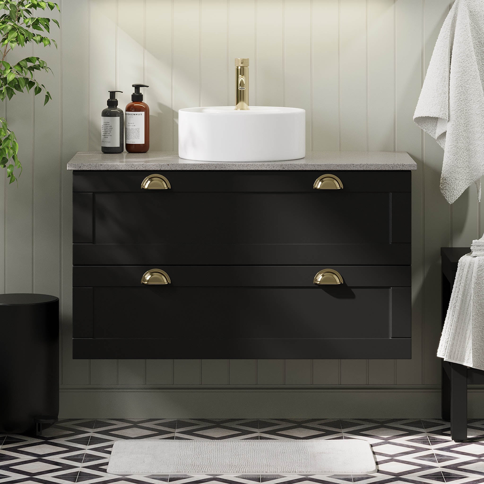 Nabbetorp Badrumsmöbel - Tvättställsskåp - BATH DELUXE - PRESTIGE - 71 - 100 - 03 - 02 - 40 - BATHDELUXE SWEDEN