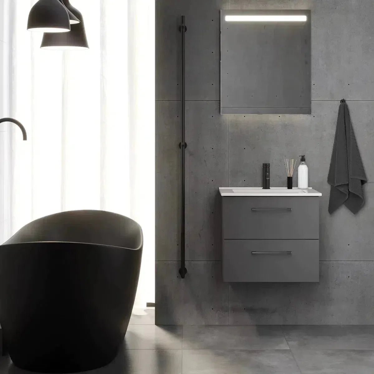 Nordfeld Badrumsmöbel, Antracitgrå - Tvättställsskåp - BATH DELUXE - EXCLUSIVE - 09 - 056 - 07 - 43 - 00 - BATHDELUXE SWEDEN