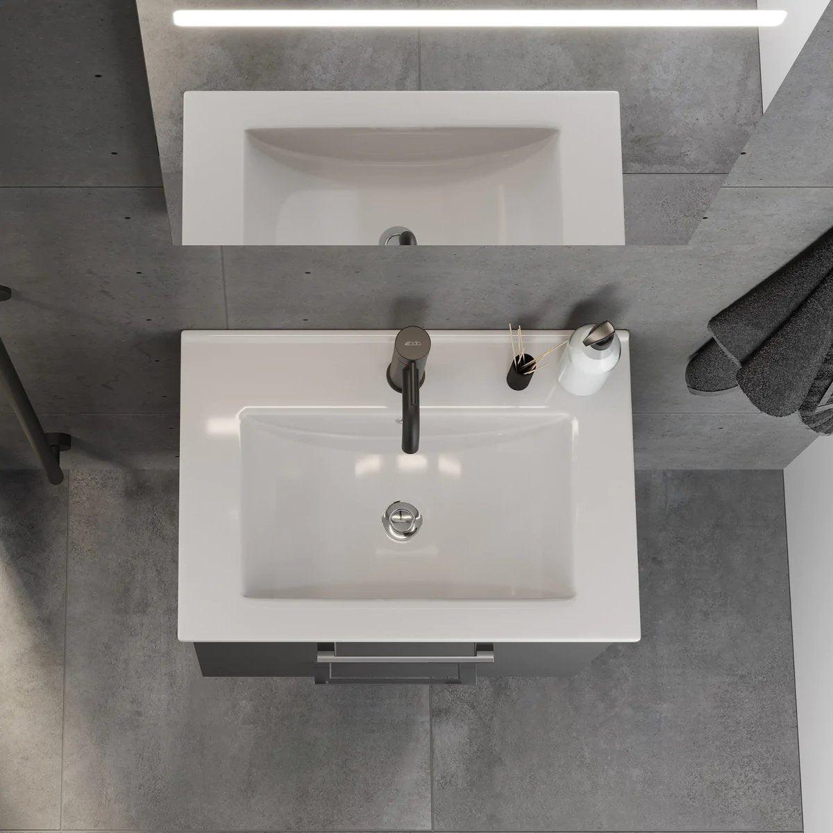 Nordfeld Badrumsmöbel, Antracitgrå - Tvättställsskåp - BATH DELUXE - EXCLUSIVE - 09 - 075 - 07 - 43 - 00 - BATHDELUXE SWEDEN