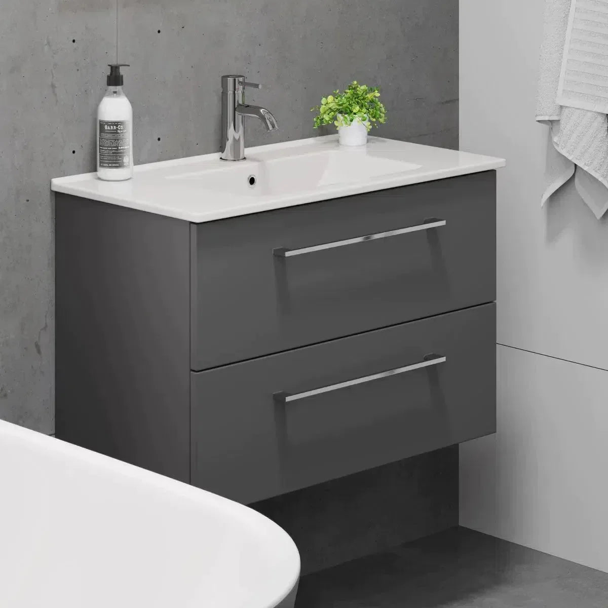 Nordfeld Badrumsmöbel, Antracitgrå - Tvättställsskåp - BATH DELUXE - EXCLUSIVE - 09 - 075 - 07 - 43 - 00 - BATHDELUXE SWEDEN