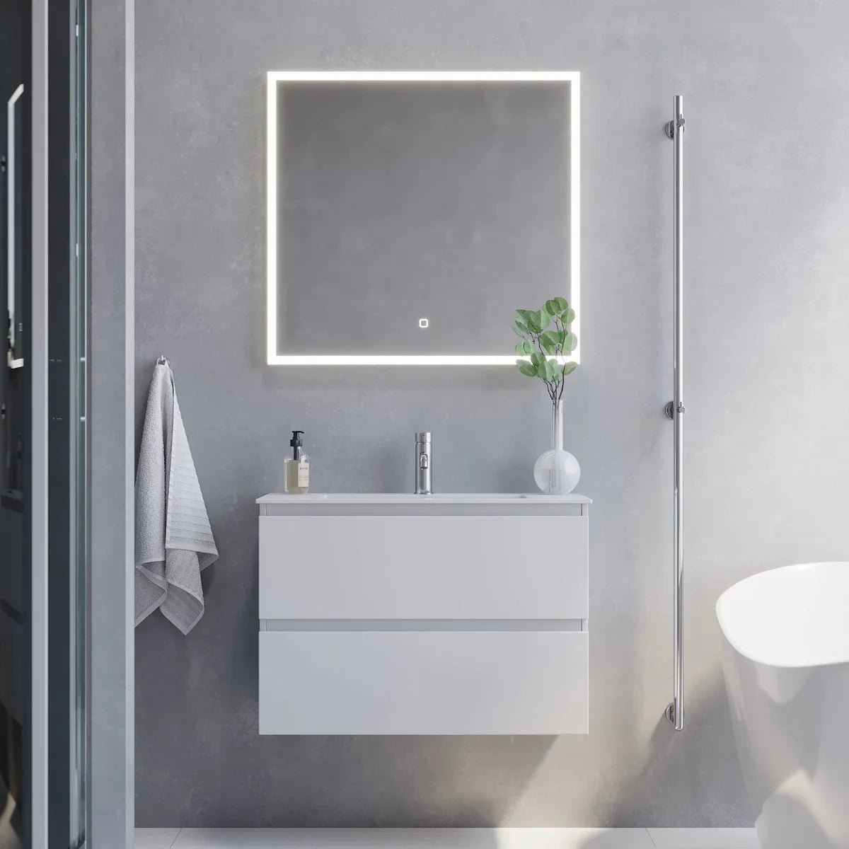 Sandshamn Slimline Badrumsmöbel, Vit Matt - Tvättställsskåp - BATH DELUXE - PRESTIGE - 73 - 080 - 70 - 01 - 30 - BATHDELUXE SWEDEN