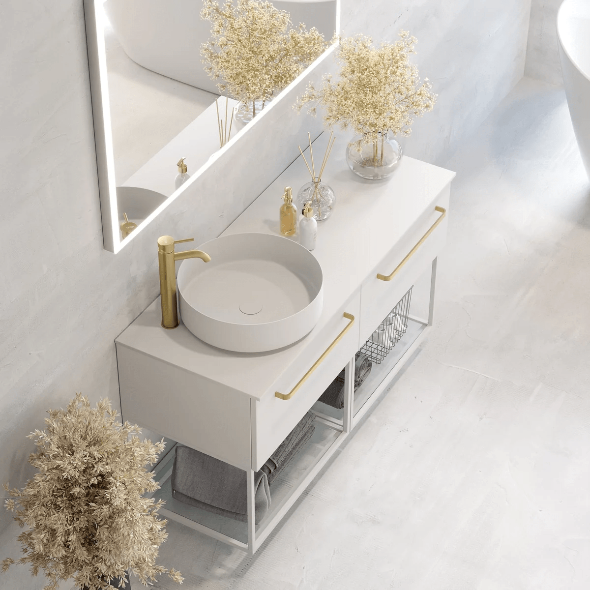 Sandvika Bänkskiva i kompakt laminat, Vit - Bänkskivor - BATH DELUXE - PRESTIGE - 06 - 100 - 30 - 01 - 00 - BATHDELUXE SWEDEN
