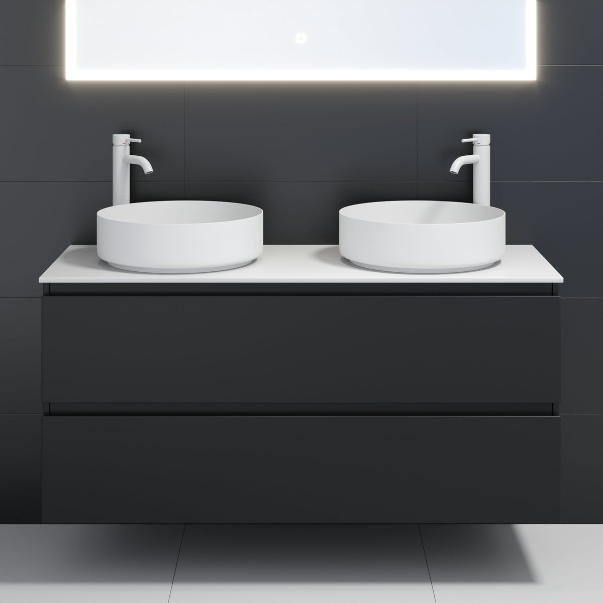 Sandvika Bänkskiva i kompakt laminat, Vit - Bänkskivor - BATH DELUXE - PRESTIGE - 06 - 100 - 30 - 01 - 00 - BATHDELUXE SWEDEN