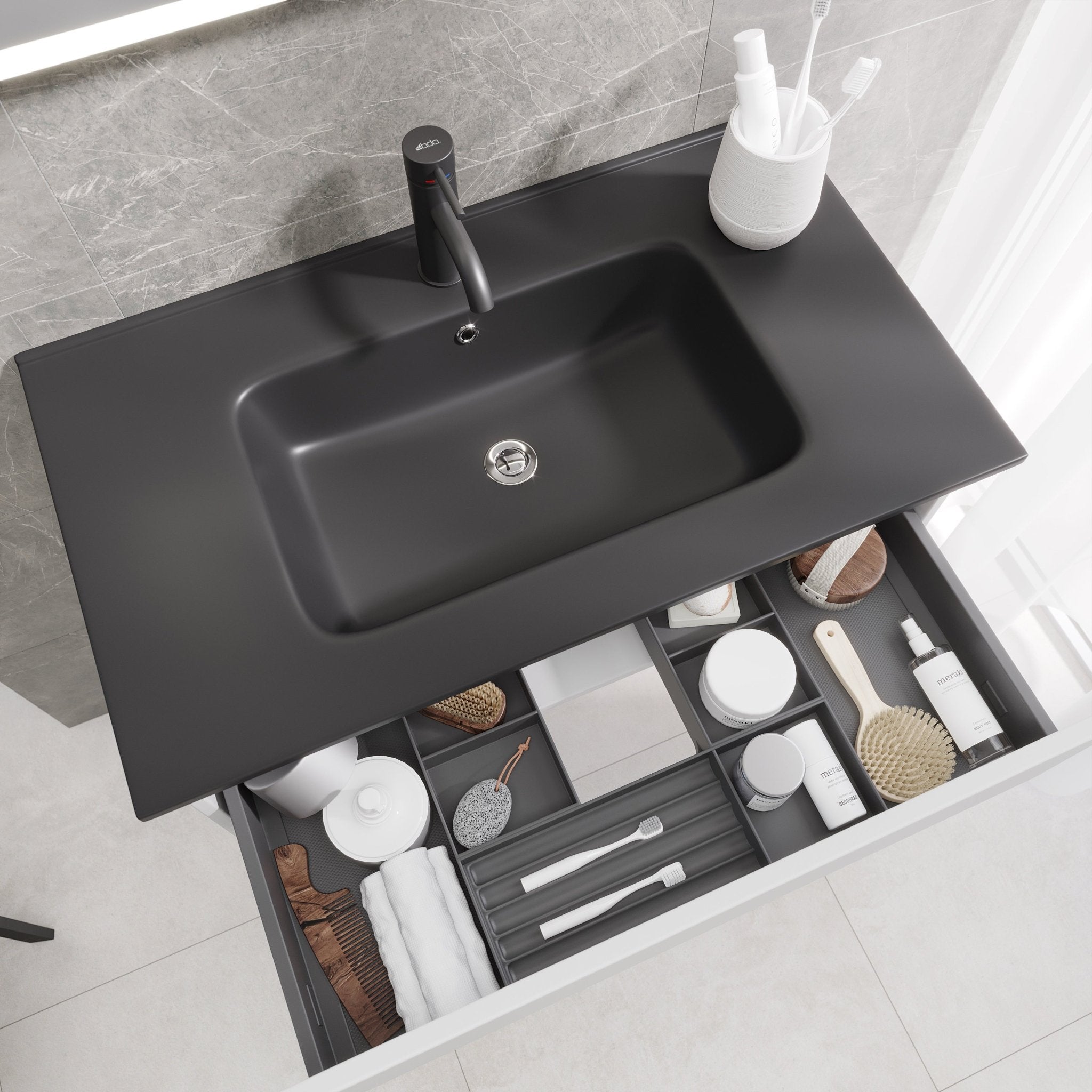 Selnes Compact Badrumsmöbel, Vit Matt - Tvättställsskåp - BATH DELUXE - PRESTIGE - 88 - 060 - 56 - 01 - 30 - BATHDELUXE SWEDEN