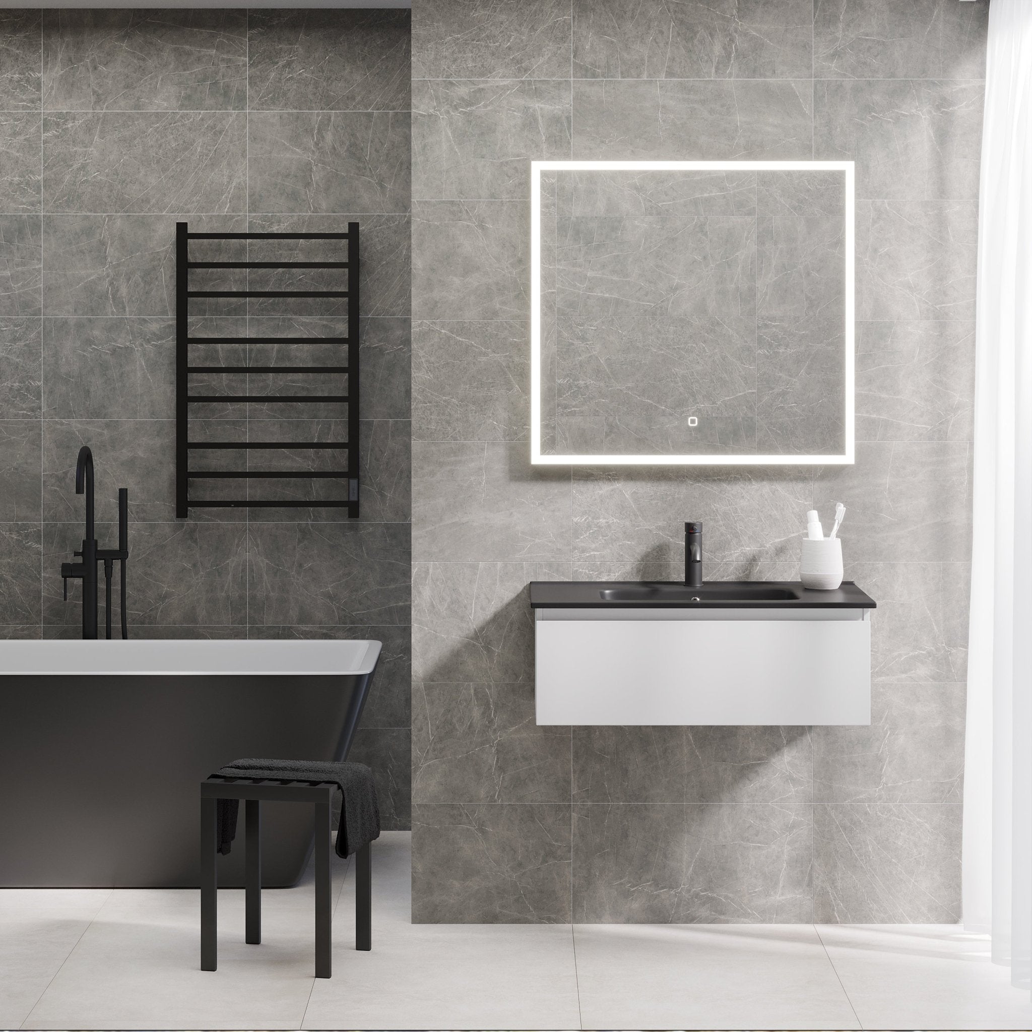 Selnes Compact Badrumsmöbel, Vit Matt - Tvättställsskåp - BATH DELUXE - PRESTIGE - 88 - 060 - 56 - 01 - 30 - BATHDELUXE SWEDEN