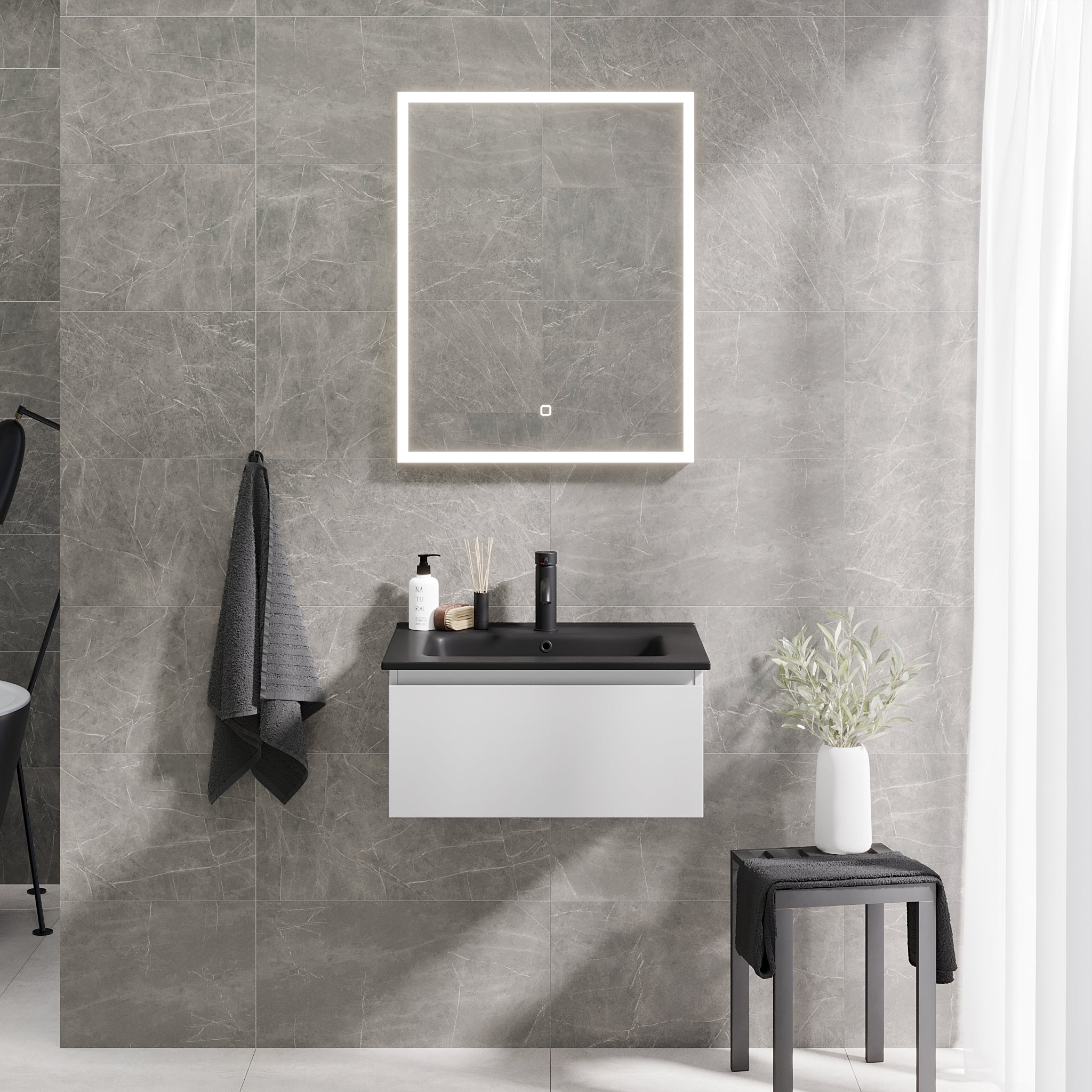 Selnes Compact Badrumsmöbel, Vit Matt - Tvättställsskåp - BATH DELUXE - PRESTIGE - 88 - 060 - 56 - 01 - 30 - BATHDELUXE SWEDEN