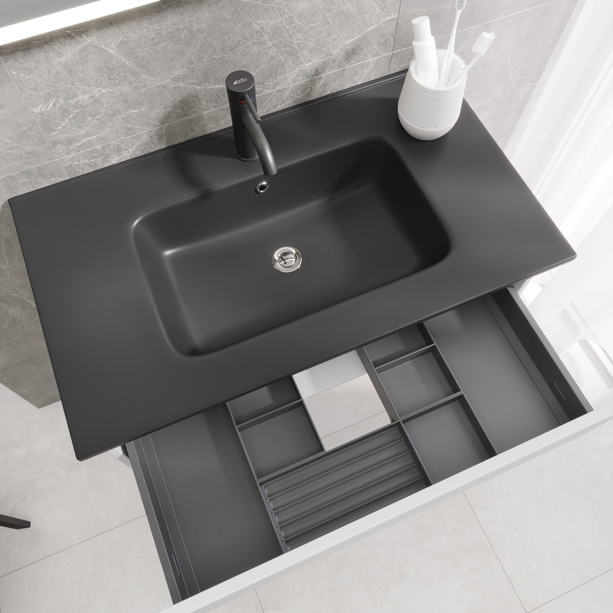 Selnes Compact Badrumsmöbel, Vit Matt - Tvättställsskåp - BATH DELUXE - PRESTIGE - 88 - 060 - 56 - 01 - 30 - BATHDELUXE SWEDEN