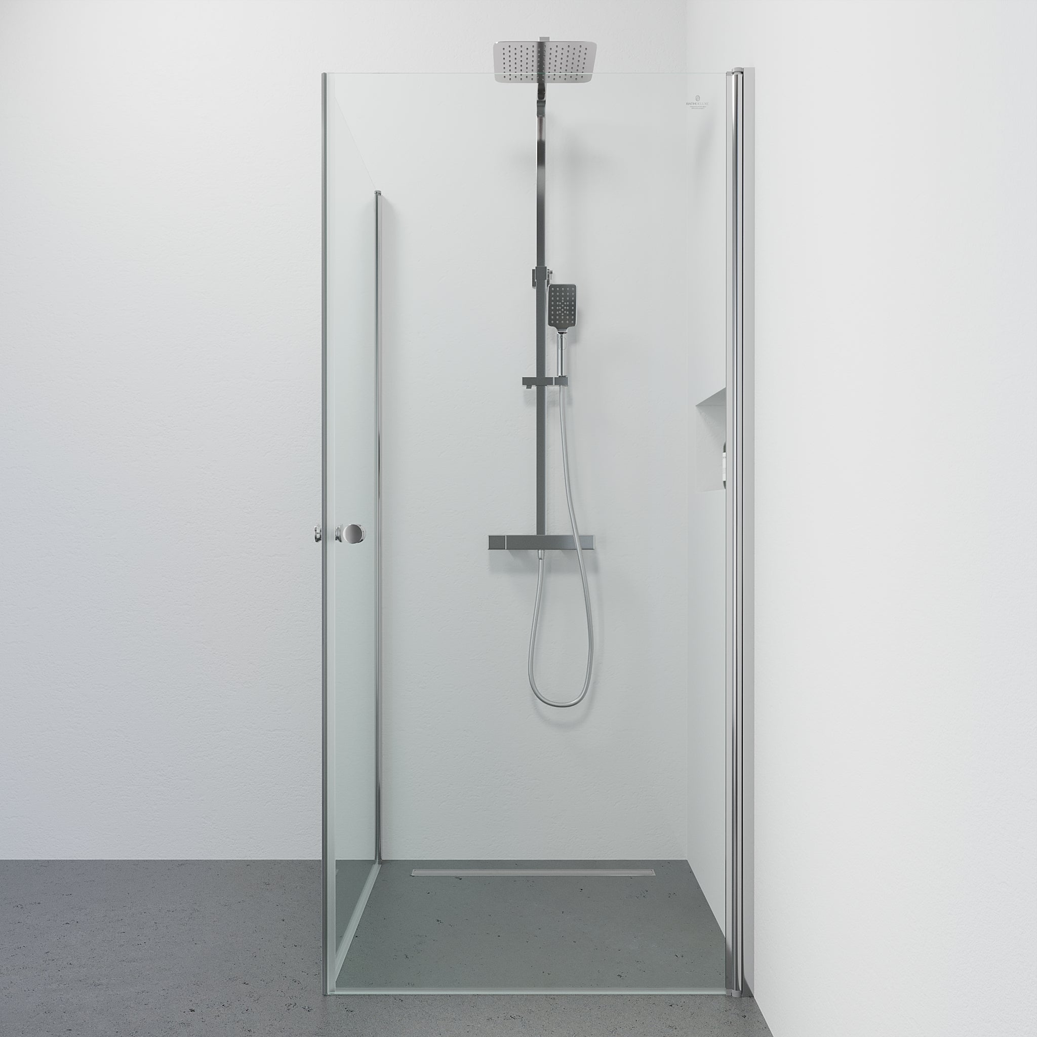 Tulsa Duschhörn, Rak, Klarglas, Krom Profil - Duschhörna - BATH DELUXE - BASIC - 42 - 090 - 11 - 60 - 02 - BATHDELUXE SWEDEN