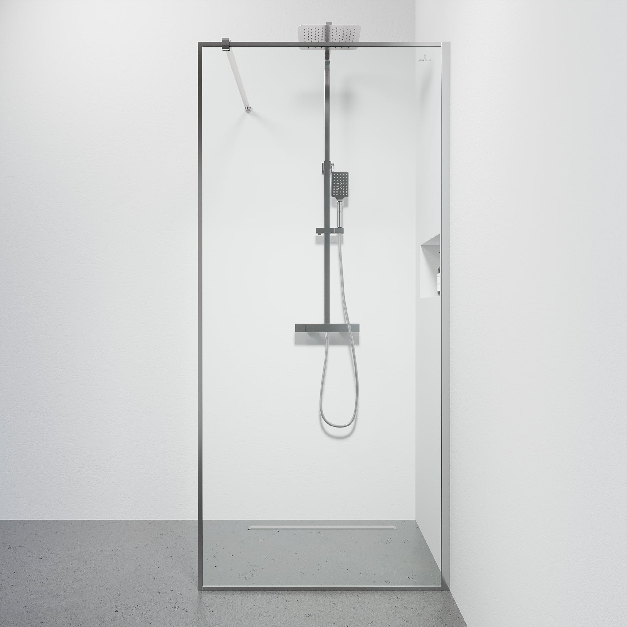 Tulsa Duschvägg, Krom Profil, Klar Glas - Duschväggar - BATH DELUXE - BASIC - 42 - 090 - 13 - 60 - 02 - BATHDELUXE SWEDEN