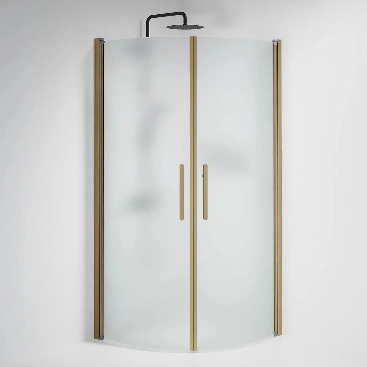 Vänern Duschhörn, Rund, Frostat Glas, Brons Profil - Duschhörna - BATH DELUXE - PRESTIGE - 35 - 909 - 70 - 55 - 00 - BATHDELUXE SWEDEN