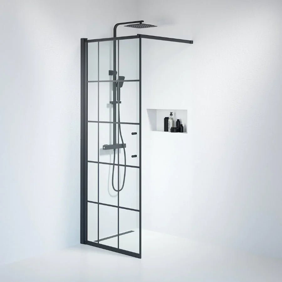 Vänern Duschvägg, Klarglas Med Svarte Spröjs, Svart Profil - Duschväggar - BATH DELUXE - PRESTIGE - 39 - 080 - 02 - 49 - 01 - BATHDELUXE SWEDEN