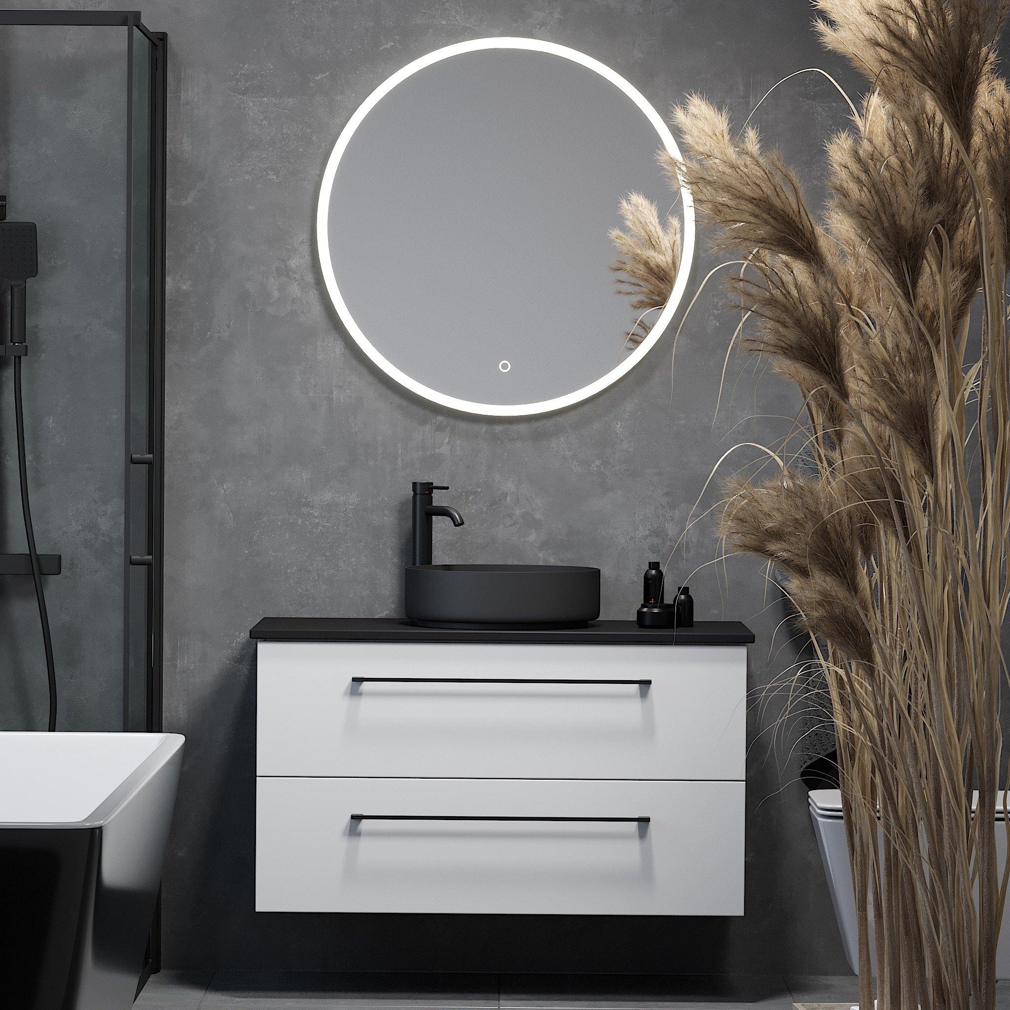 Vardø Badrumsmöbel, Vit Matt - Tvättställsskåp - BATH DELUXE - PRESTIGE - 70 - 100 - 40 - 01 - 40 - BATHDELUXE SWEDEN