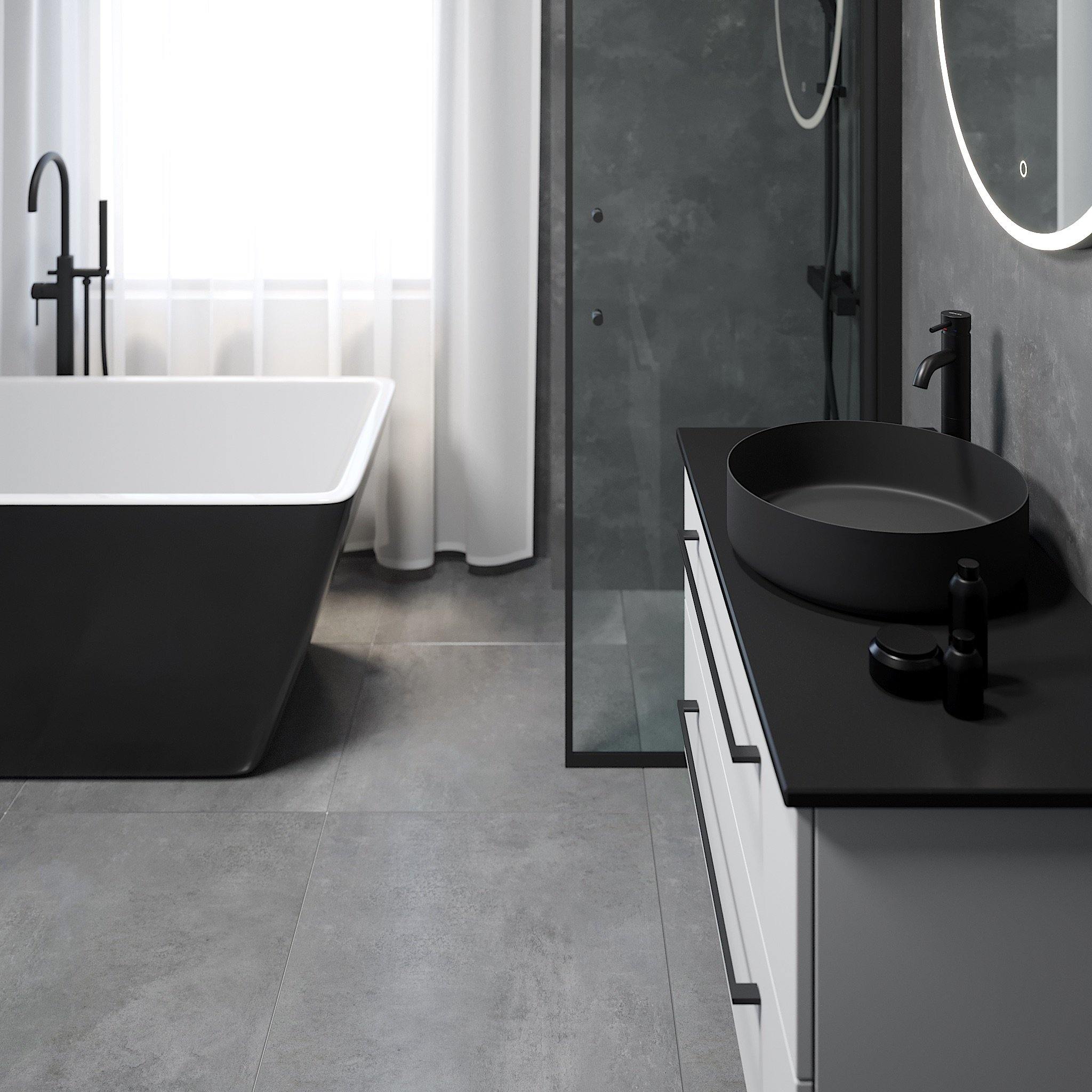 Vardø Badrumsmöbel, Vit Matt - Tvättställsskåp - BATH DELUXE - PRESTIGE - 70 - 100 - 40 - 01 - 40 - BATHDELUXE SWEDEN