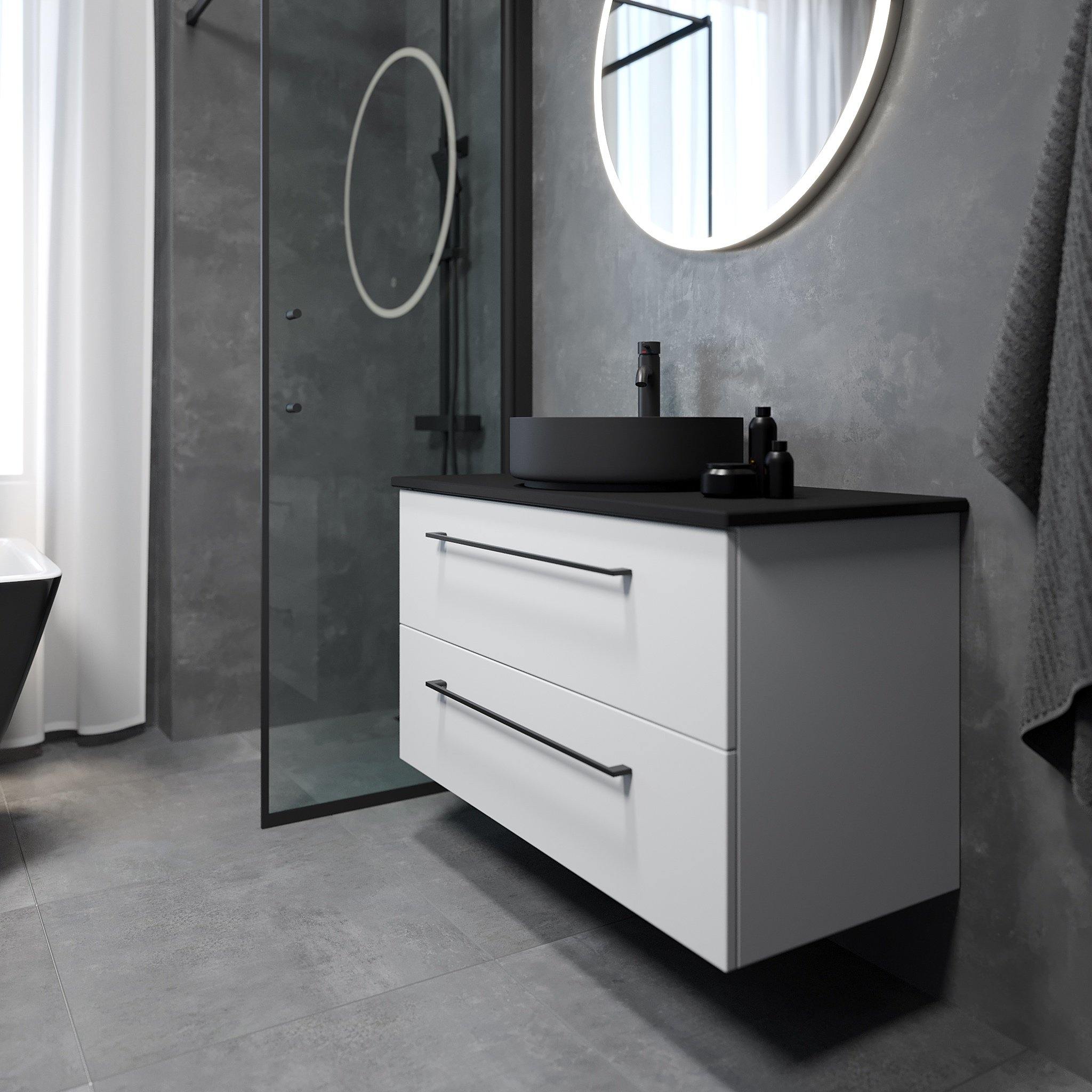 Vardø Badrumsmöbel, Vit Matt - Tvättställsskåp - BATH DELUXE - PRESTIGE - 70 - 100 - 40 - 01 - 40 - BATHDELUXE SWEDEN