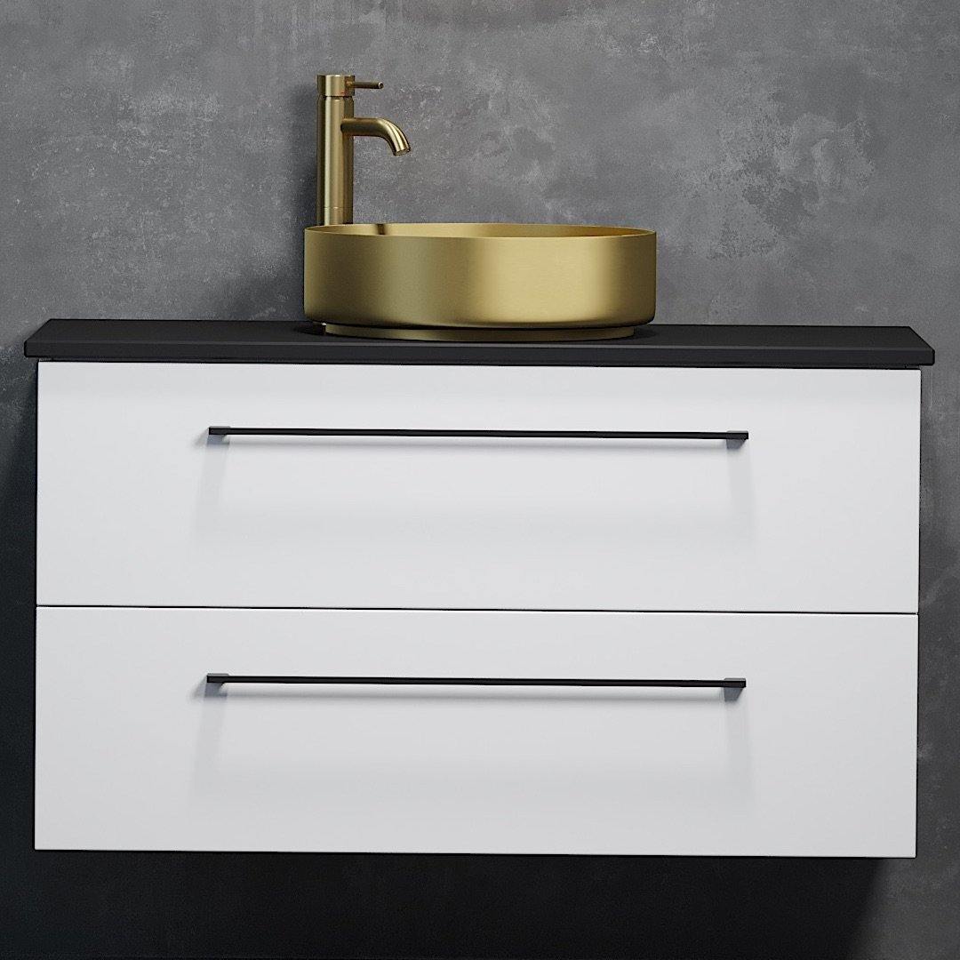 Vatland Badrumsmöbel, Vit Matt - Tvättställsskåp - BATH DELUXE - PRESTIGE - 70 - 100 - 38 - 01 - 40 - BATHDELUXE SWEDEN