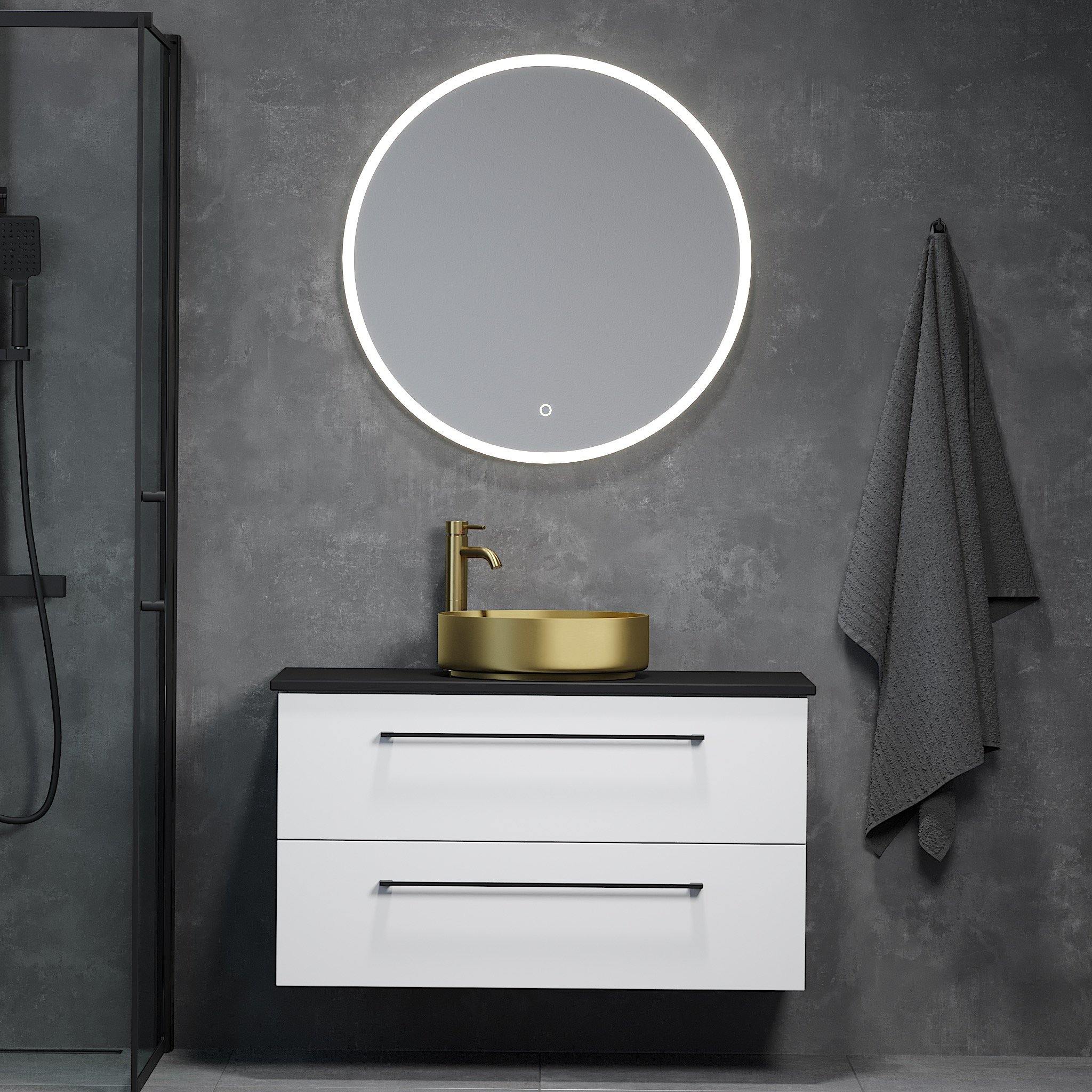 Vatland Badrumsmöbel, Vit Matt - Tvättställsskåp - BATH DELUXE - PRESTIGE - 70 - 100 - 38 - 01 - 40 - BATHDELUXE SWEDEN
