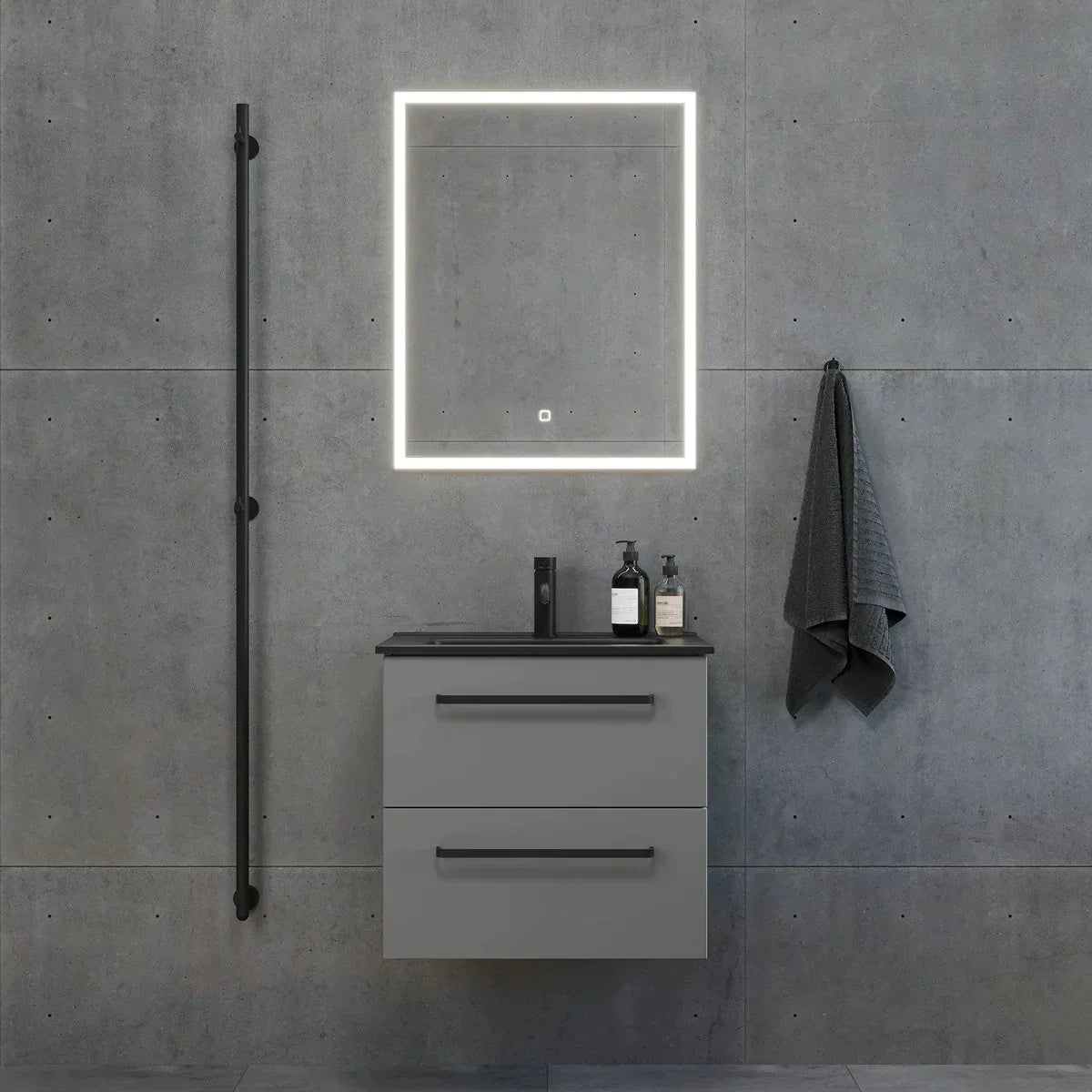 Vegsund Badrumsmöbel, Grå Matt - Tvättställsskåp - BATH DELUXE - PRESTIGE - 70 - 060 - 56 - 03 - 30 - BATHDELUXE SWEDEN