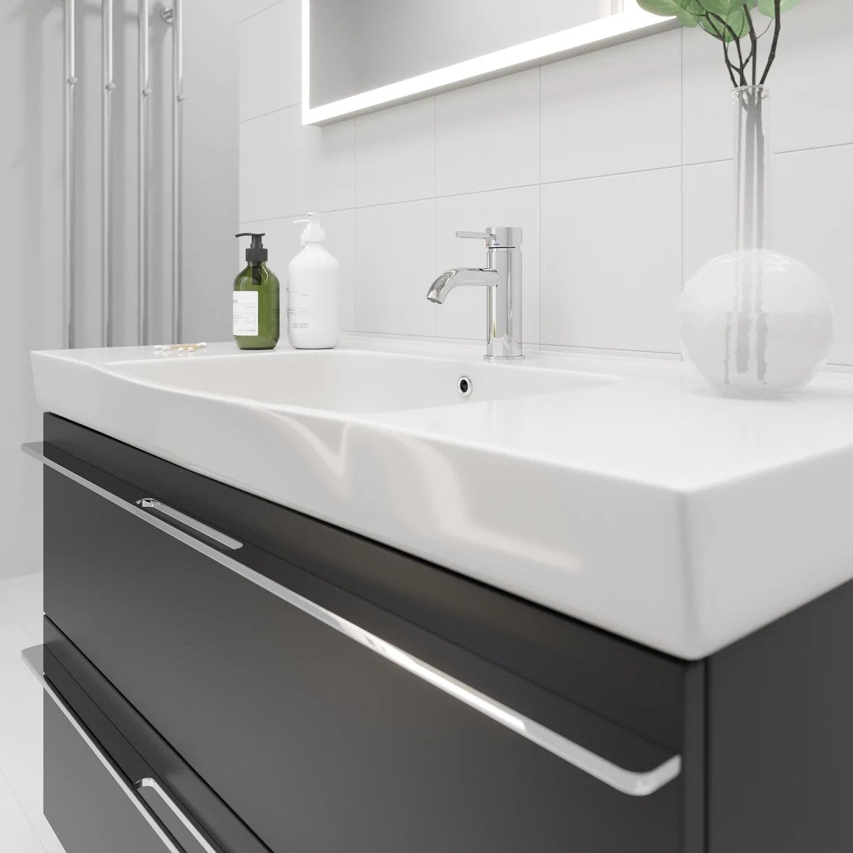 Veiholmen Badrumsmöbel, Svart Matt - Tvättställsskåp - BATH DELUXE - PRESTIGE - 70 - 120 - 30 - 02 - 00 - BATHDELUXE SWEDEN