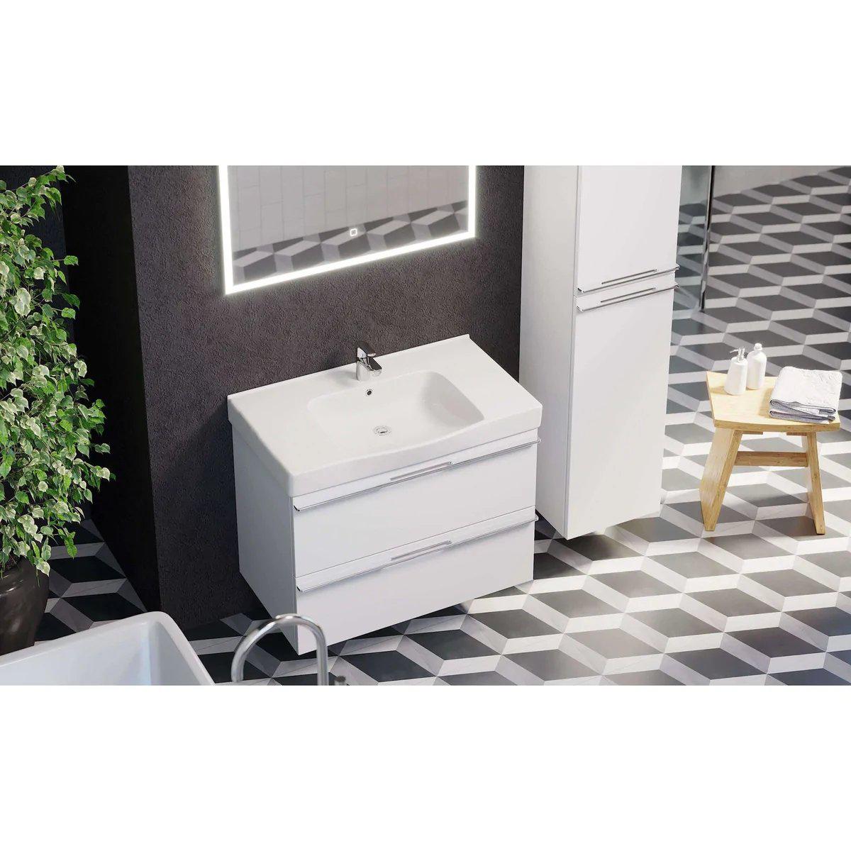 Veiholmen Badrumsmöbel, Vit Högblank - Tvättställsskåp - BATH DELUXE - PRESTIGE - 70 - 120 - 30 - 11 - 00 - BATHDELUXE SWEDEN