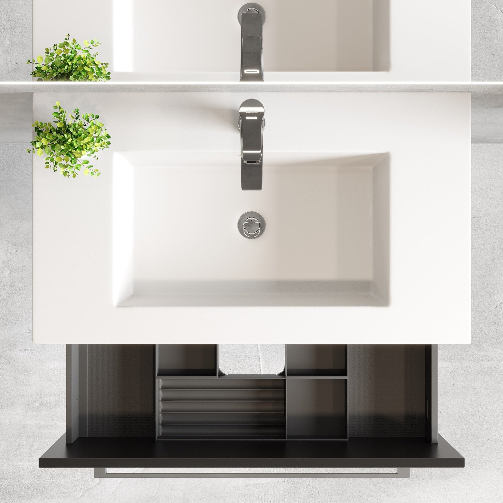 Vikedal Compact Badrumsmöbel, Svart Matt - Tvättställsskåp - BATH DELUXE - PRESTIGE - 85 - 080 - 52 - 02 - 30 - BATHDELUXE SWEDEN