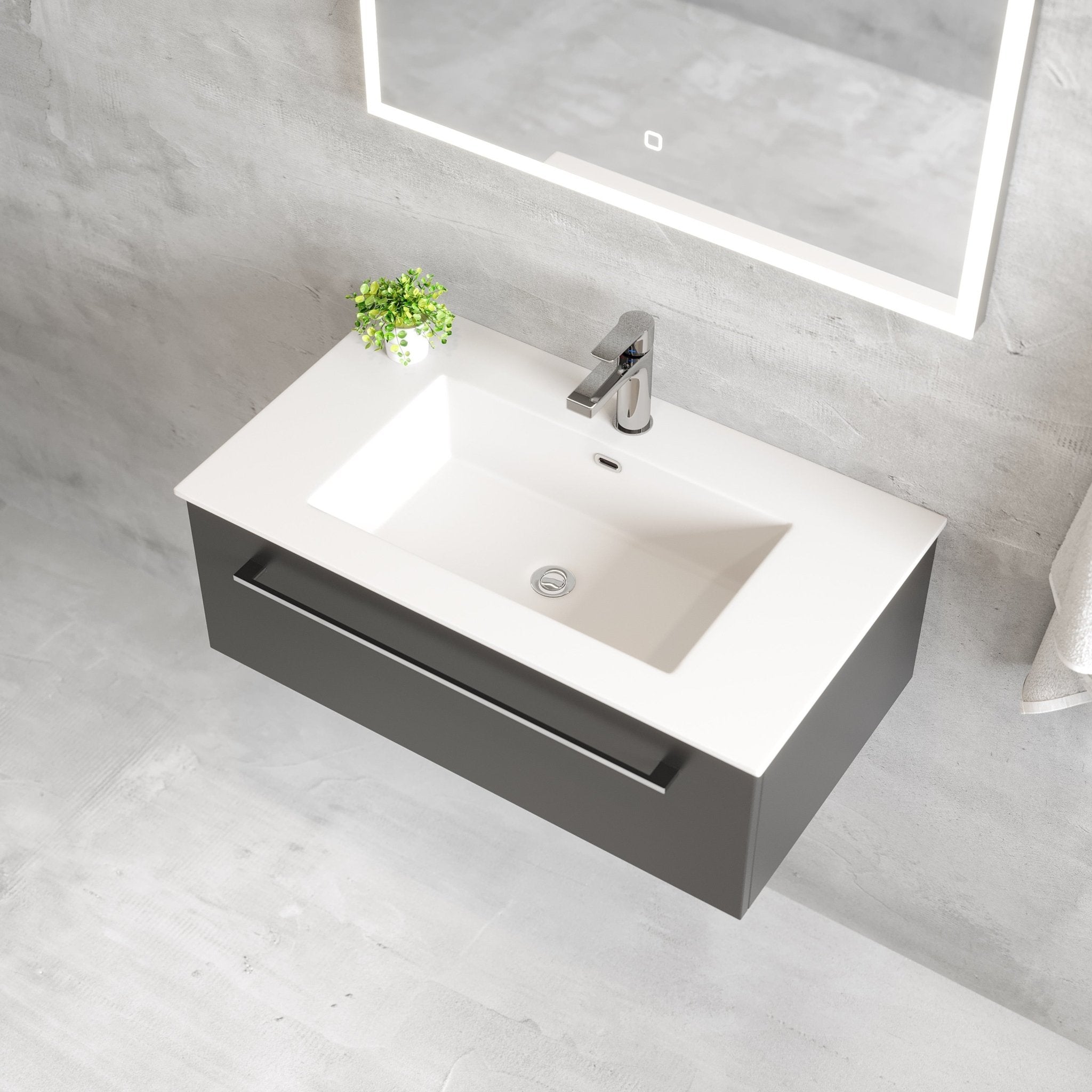 Vikedal Compact Badrumsmöbel, Svart Matt - Tvättställsskåp - BATH DELUXE - PRESTIGE - 85 - 080 - 52 - 02 - 30 - BATHDELUXE SWEDEN
