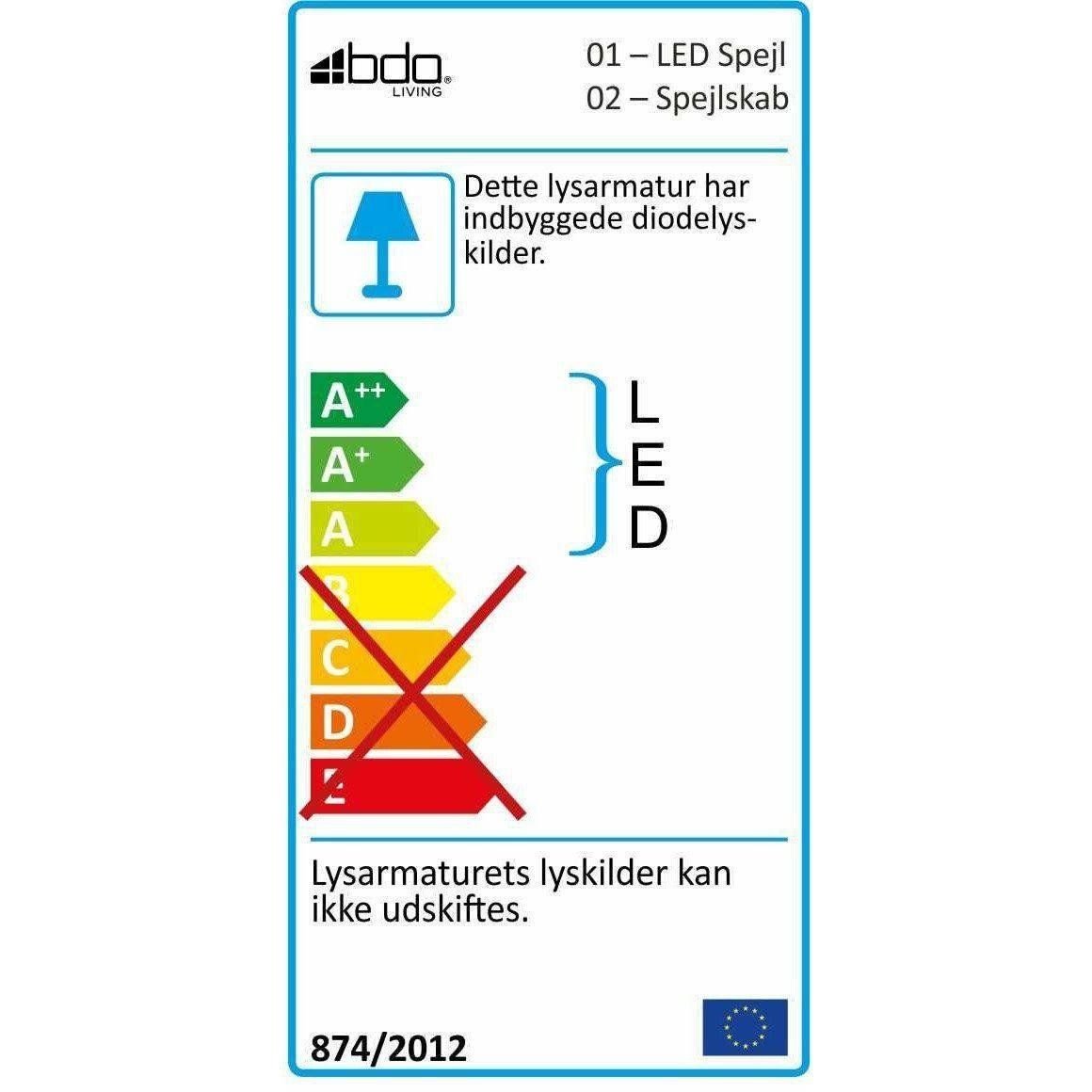 Rektangulär LED spegel 50x65 cm med belsyning - Helnæs - LED speglar - BATH DELUXE - EXCLUSIVE - 01-050-03-67-00 - BATHDELUXE SWEDEN