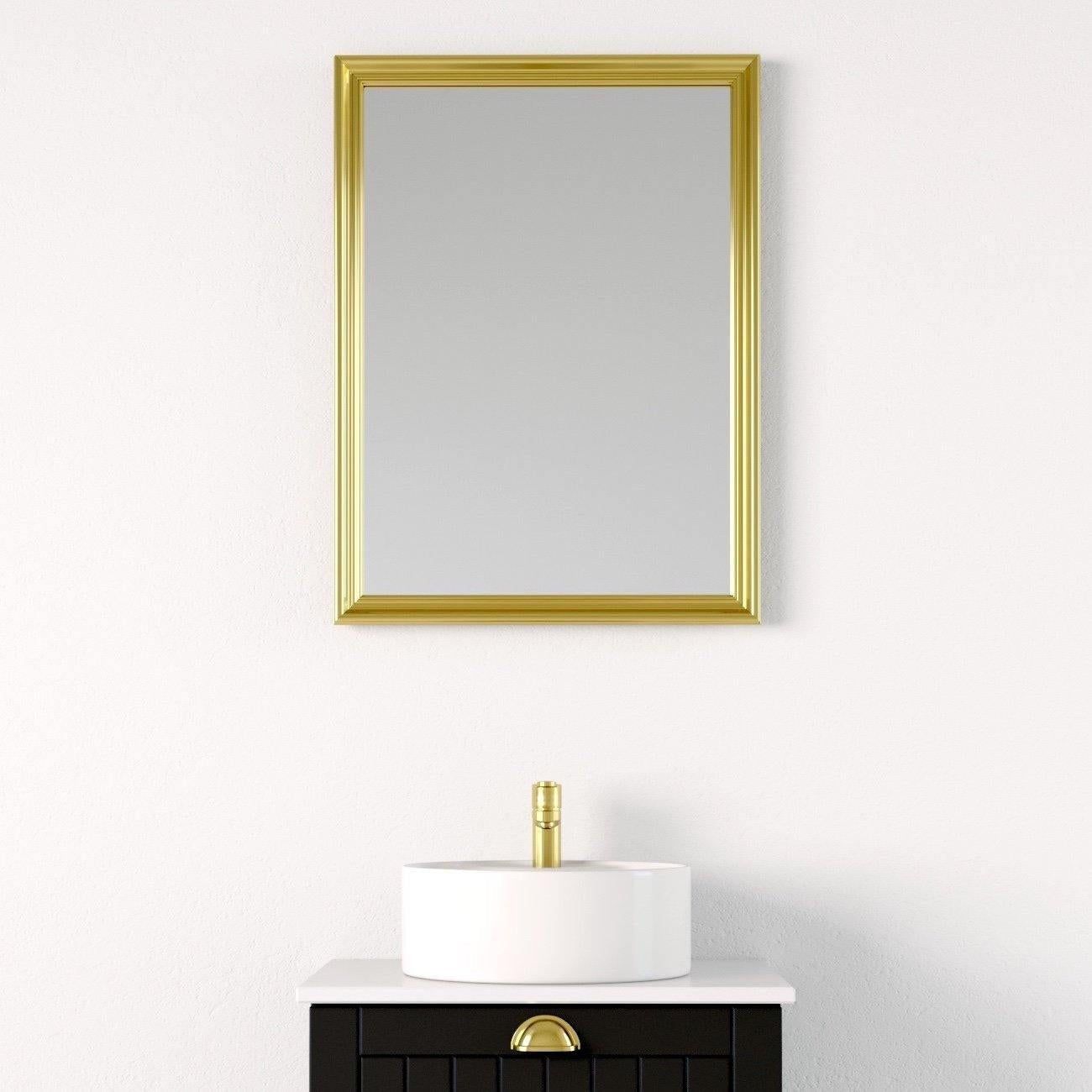 Rektangulär spegel - 90x80 cm med guldram och väggfäste - Gedser - Speglar - BATH DELUXE - EXCLUSIVE - 01-090-06-64-00 - BATHDELUXE SWEDEN