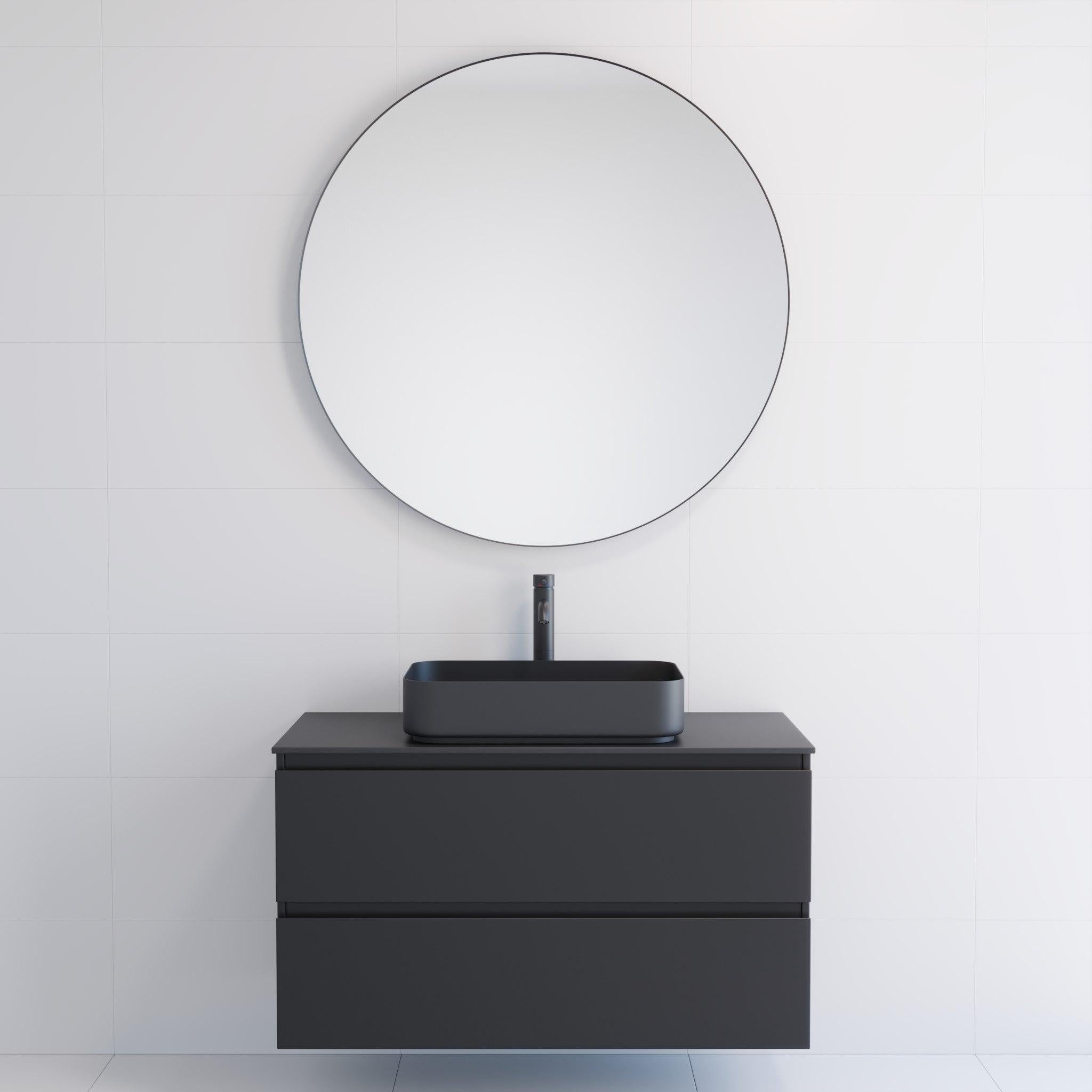 Borgsted, Spegel, Svart Matta - 100 cm - Spegel - BATH DELUXE - EXCLUSIVE - 01-100-09-02-00 - BATHDELUXE SWEDEN