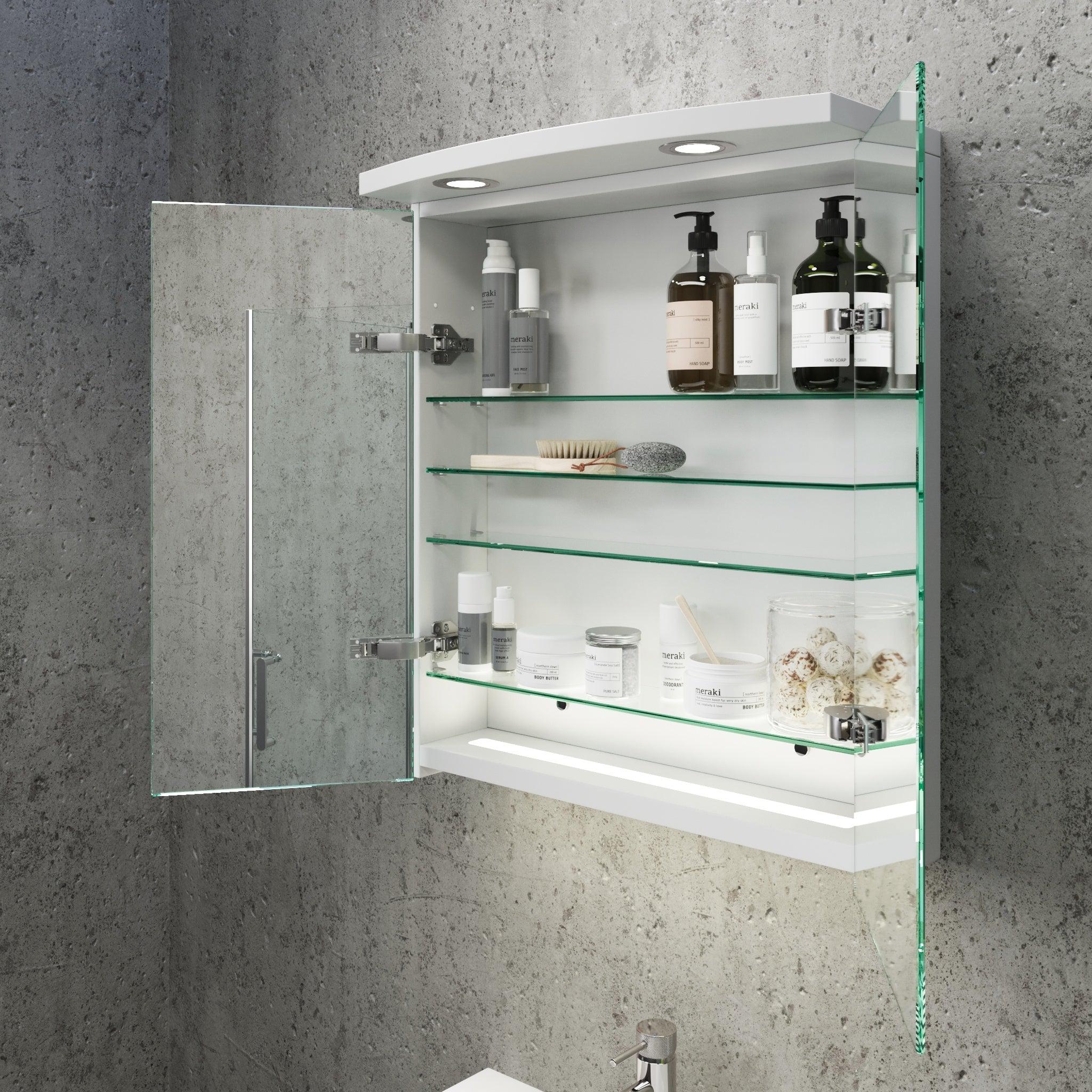 Fredrikstad Spegelskåp med LED belysning, Rund, Vit Matt - Spegelskåp - BATH DELUXE - PRESTIGE - 02 - 050 - 01 - 01 - 00 - BATHDELUXE SWEDEN