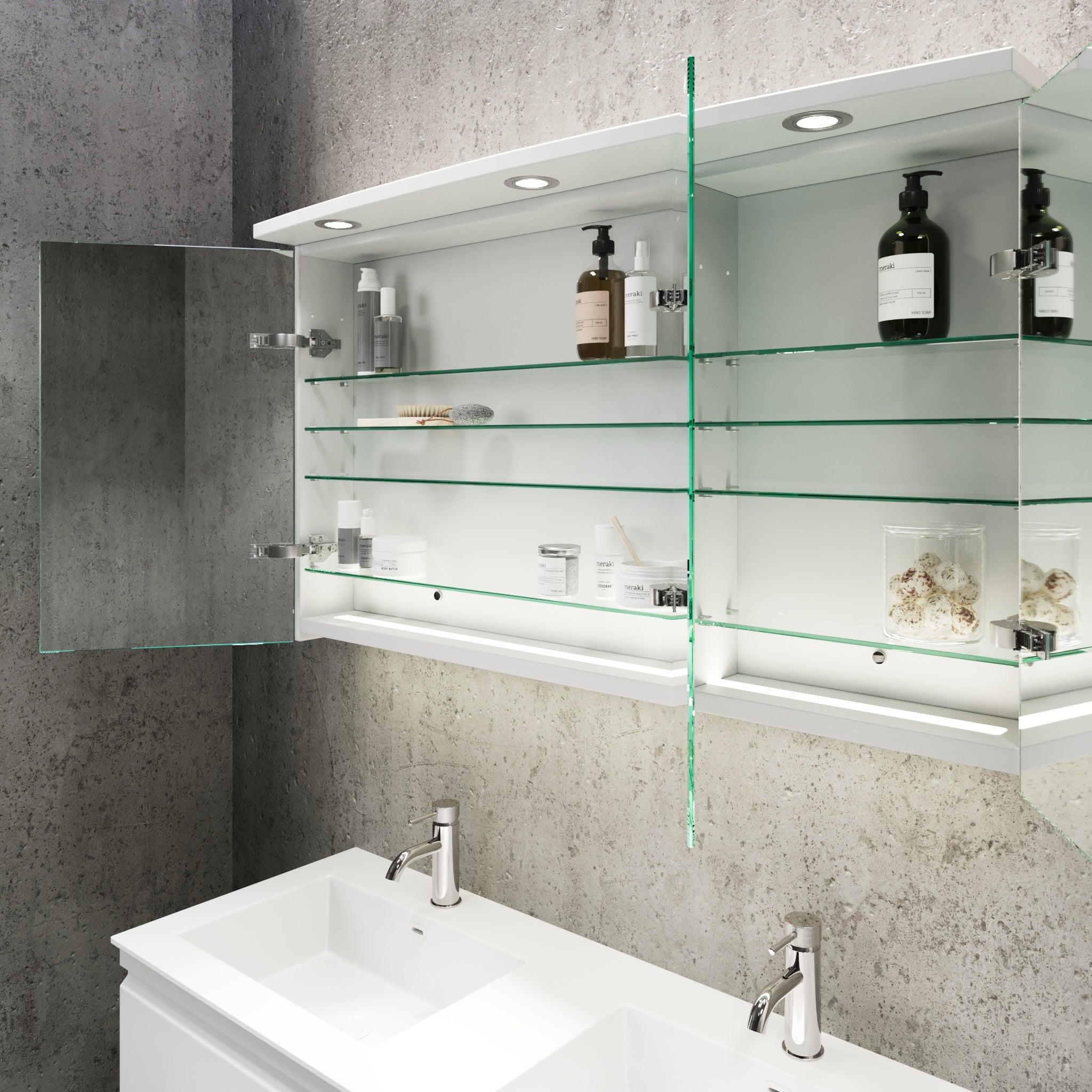Fredrikstad Spegelskåp med LED belysning, Rund, Vit Matt - Spegelskåp - BATH DELUXE - PRESTIGE - 02 - 120 - 01 - 01 - 00 - BATHDELUXE SWEDEN