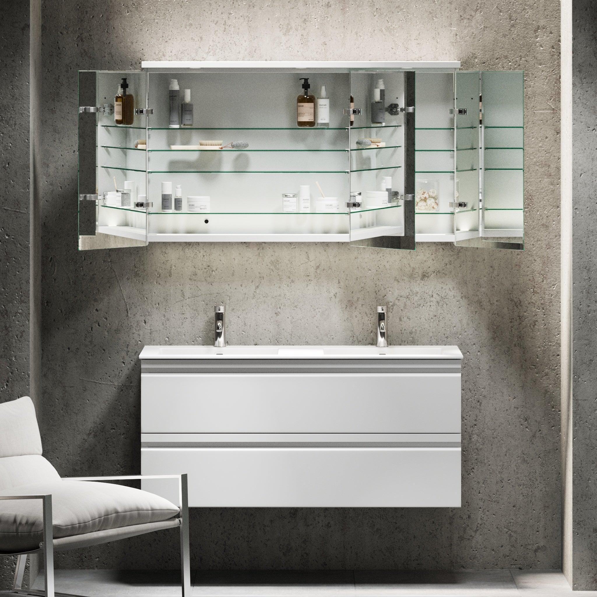 Fredrikstad Spegelskåp med LED belysning, Rund, Vit Matt - Spegelskåp - BATH DELUXE - PRESTIGE - 02 - 120 - 01 - 01 - 00 - BATHDELUXE SWEDEN