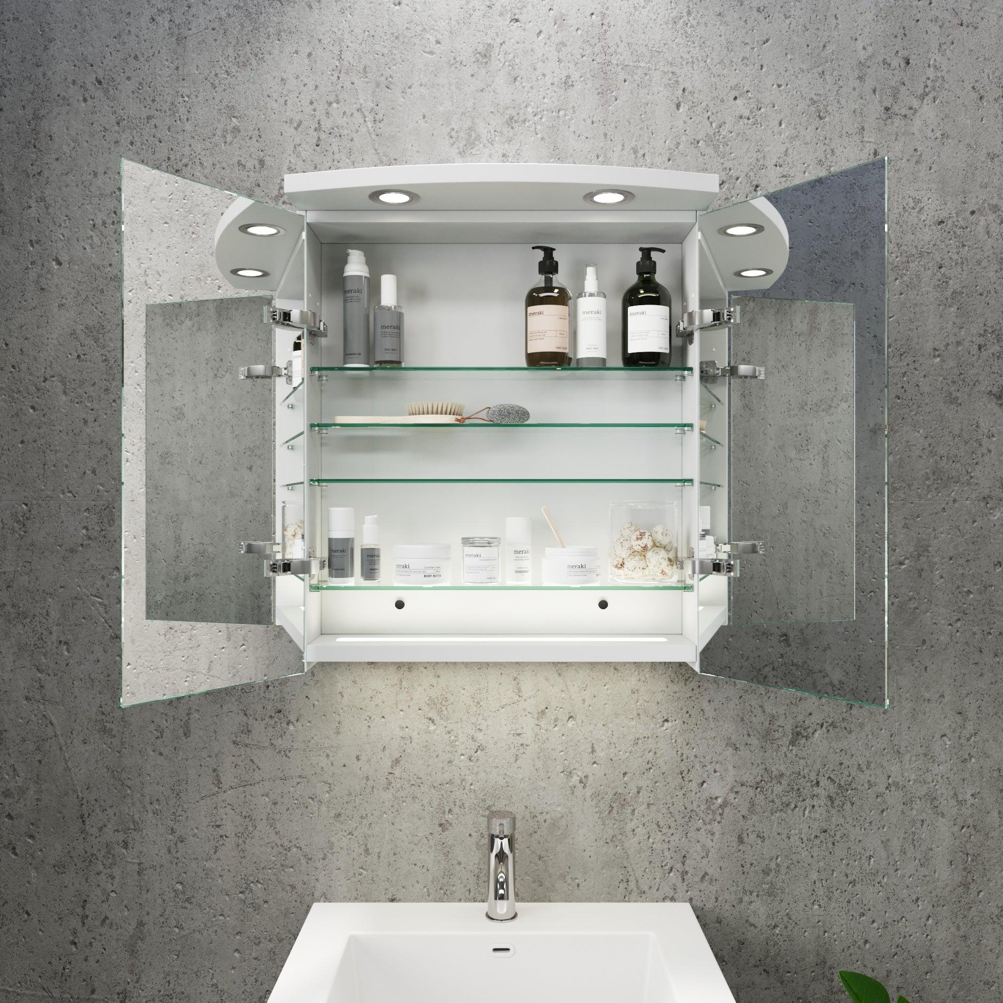 Fredrikstad Spegelskåp med LED belysning, Rund, Vit Matt - Spegelskåp - BATH DELUXE - PRESTIGE - 02 - 050 - 01 - 01 - 00 - BATHDELUXE SWEDEN