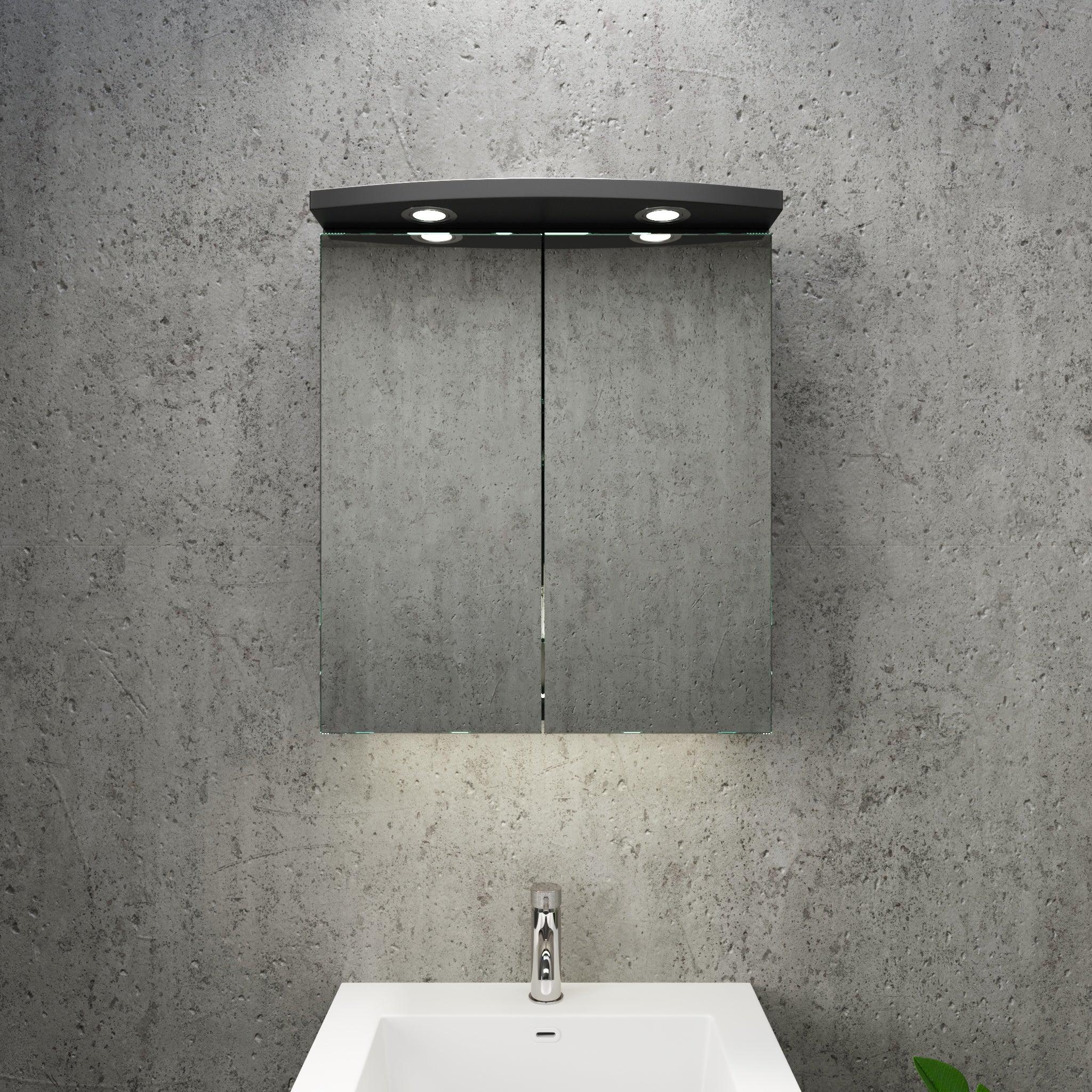 Fredrikstad Spegelskåp med LED belysning, Rund, Svart Matt - Spegelskåp - BATH DELUXE - PRESTIGE - 02 - 050 - 01 - 02 - 00 - BATHDELUXE SWEDEN