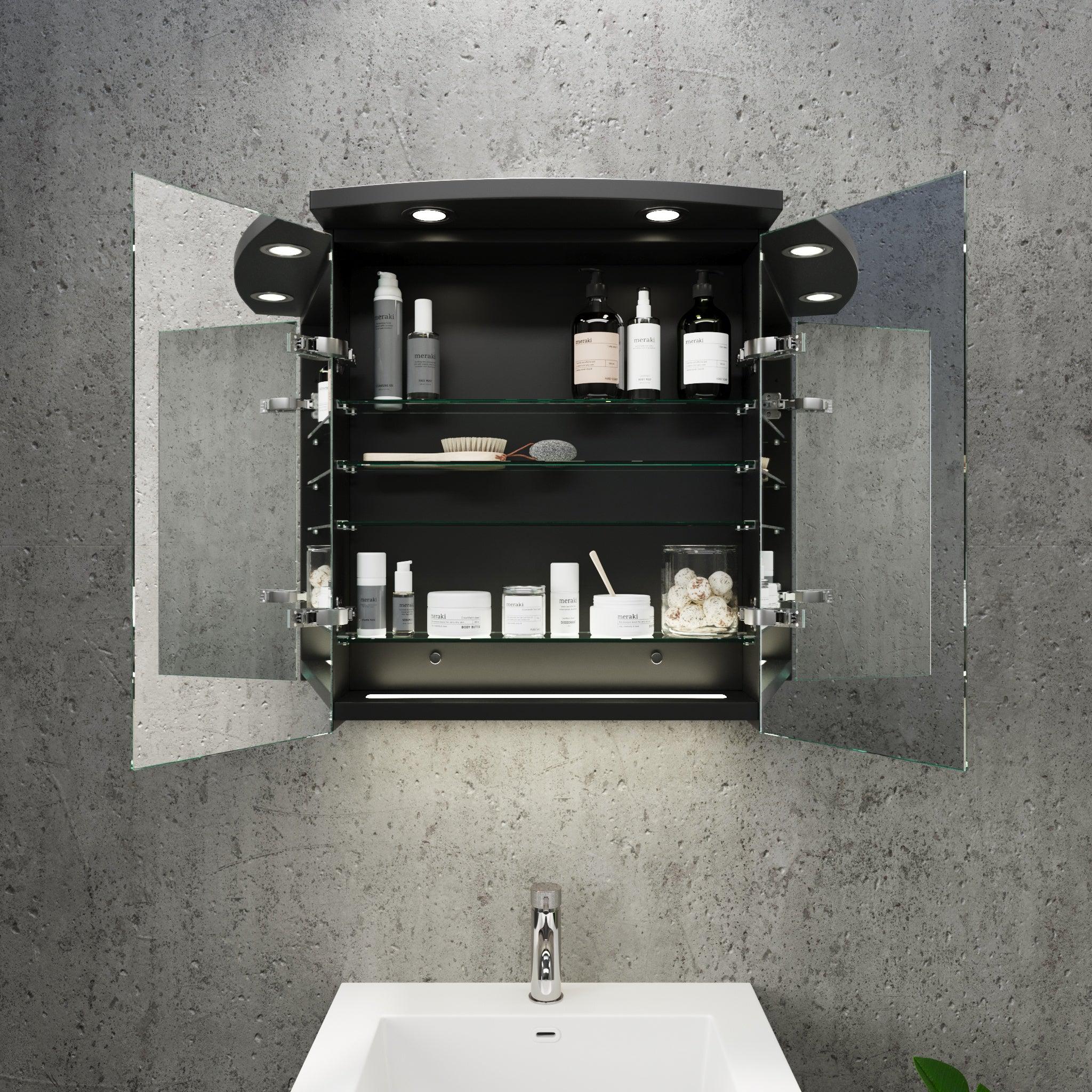 Fredrikstad Spegelskåp med LED belysning, Rund, Svart Matt - Spegelskåp - BATH DELUXE - PRESTIGE - 02 - 050 - 01 - 02 - 00 - BATHDELUXE SWEDEN